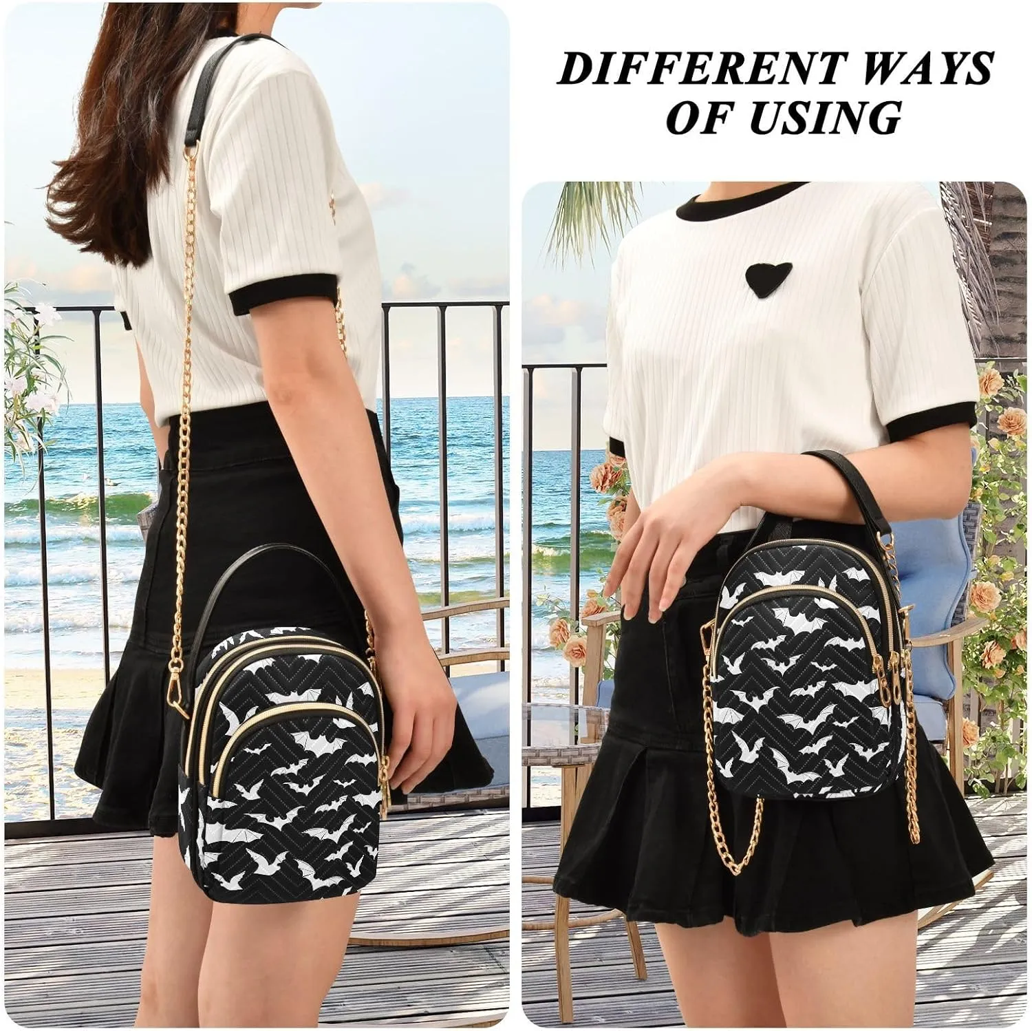 Quilted Crossbody Bags for Women Trendy, Women's Crossbody Handbags Butterfly Travel Cell Phone Purses Bags