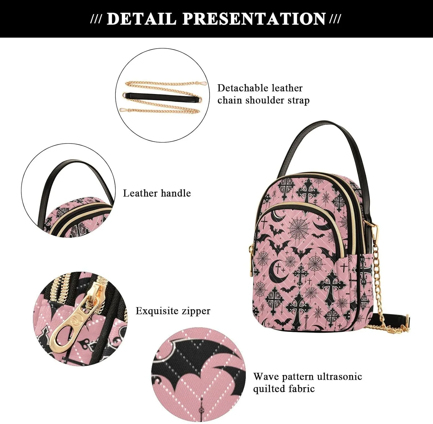 Quilted Crossbody Bags for Women Trendy, Women's Crossbody Handbags Butterfly Travel Cell Phone Purses Bags