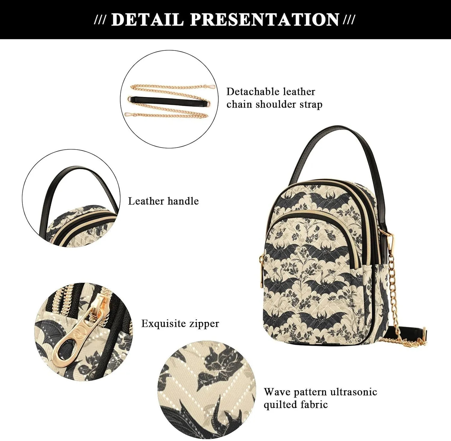 Quilted Crossbody Bags for Women Trendy, Women's Crossbody Handbags Butterfly Travel Cell Phone Purses Bags