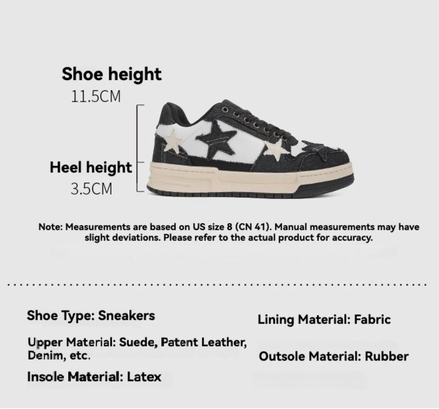 Retro Star Sneakers for Women - Colorblock Casual Skate Shoes