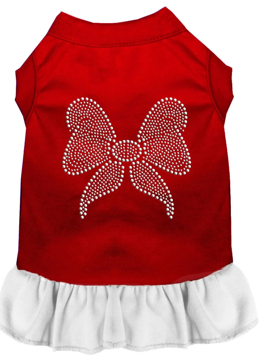 Rhinestone Bow Dress Red With White Sm (10)