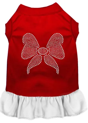 Rhinestone Bow Dress Red With White Sm (10)