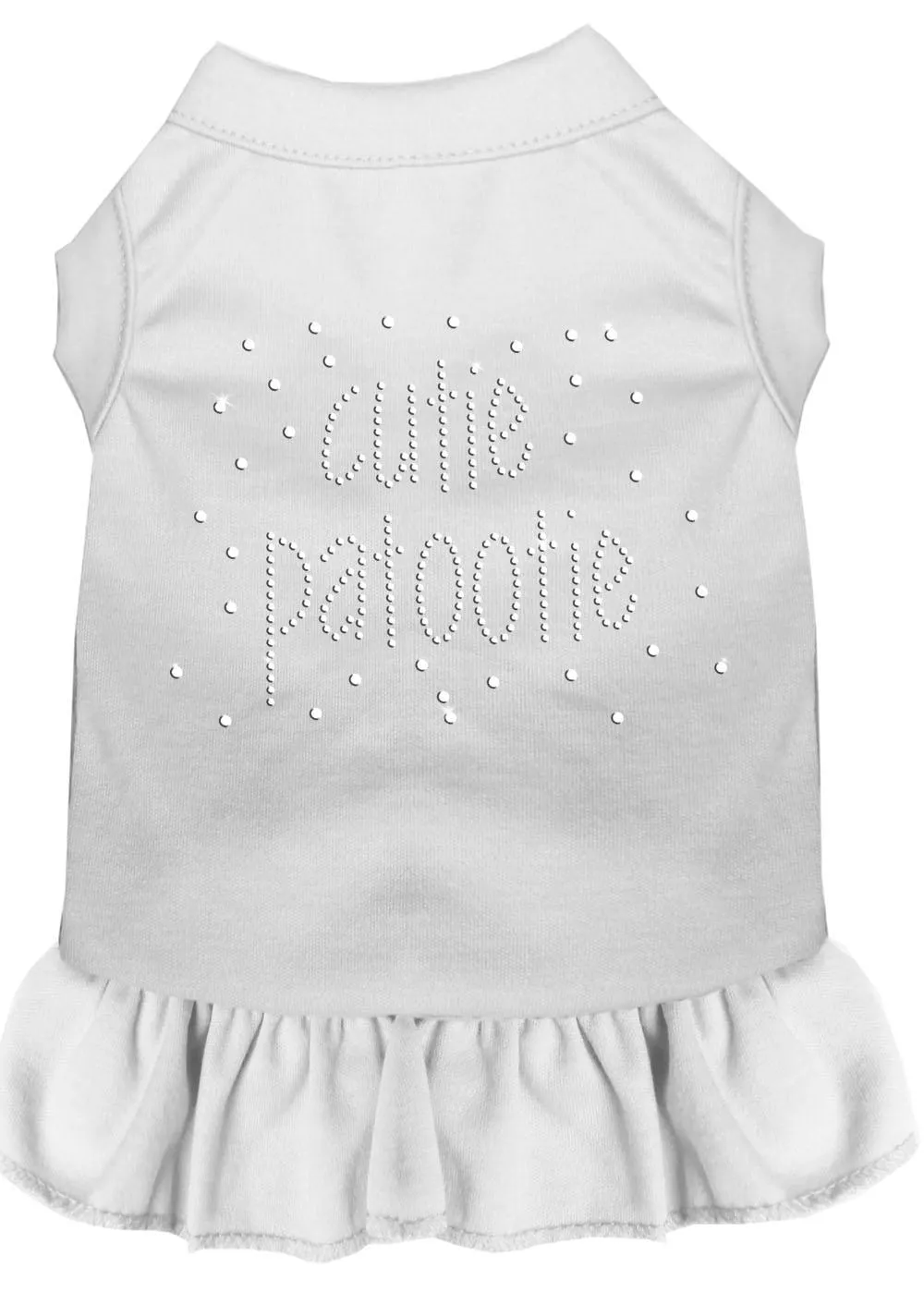 Rhinestone Cutie Patootie Dress White Lg (14)