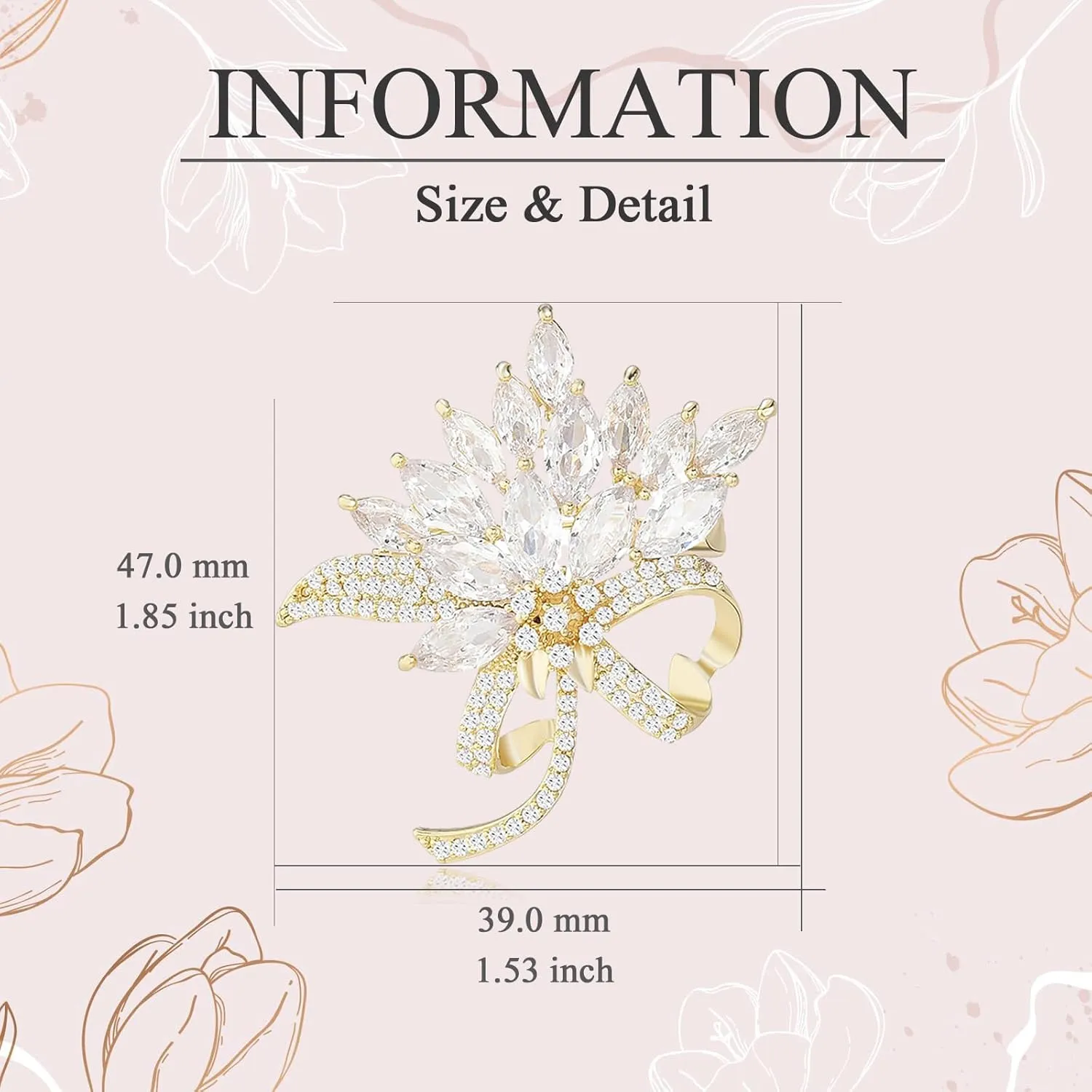 Rhinestone Flower Brooch - Pearl & Gold-plated Lapel Pin - Valentine's & Birthday Gifts