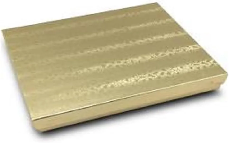RJ Displays 10 Pack Gold Foil Color Paper Cotton Filled Jewelry Necklace Bracelets Watch Gifts and Retail Boxes for Wedding, Anniversary, Engagement, Birthday and other occasions Size- 6"x5"x1"