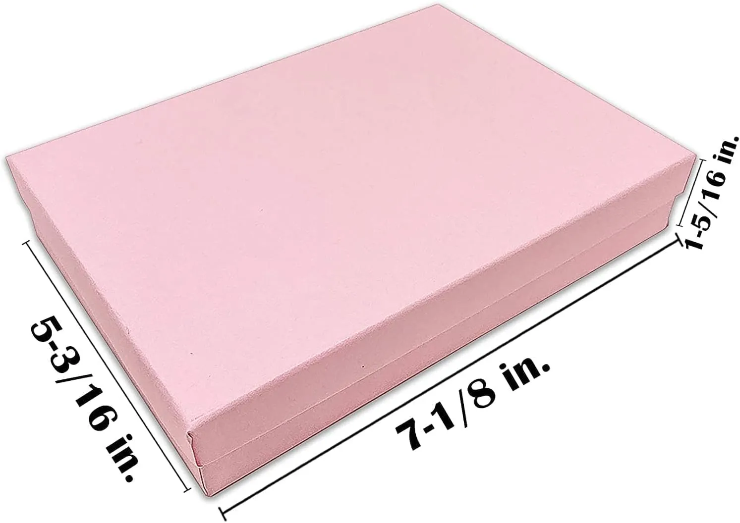 RJ Displays 6 Pack Matte Pink Paper Cardboard Paper Cotton Filled Lidded Jewelry Gift Box Necklace, Belt Buckle, Pendant, Brooch, Bracelet, Bangle, anklet Size- 7" x 5" x1.25"
