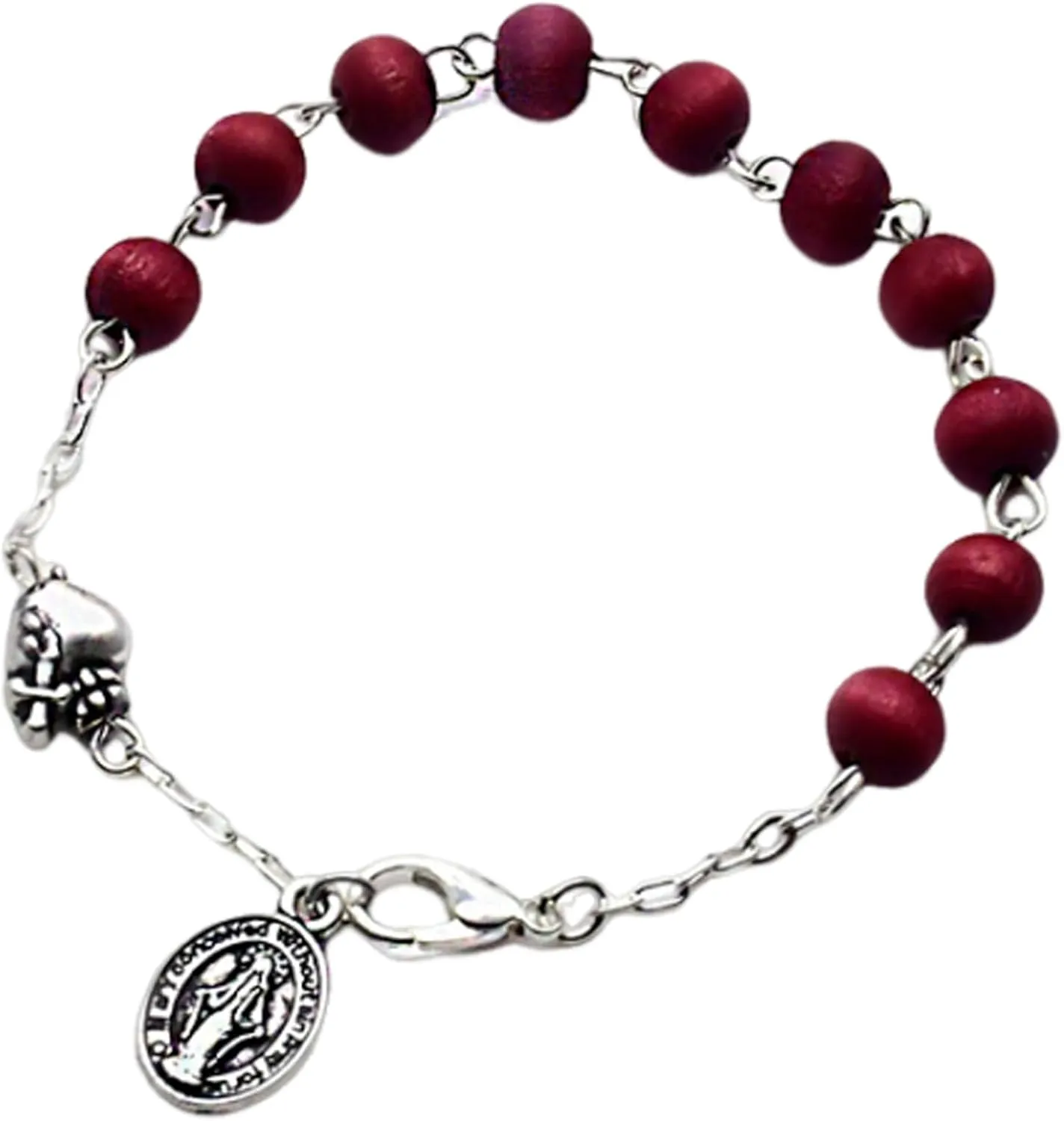 Rosary Bracelets Wood Beads Baptisms Rosaries Bangles Prayer Gift Womens Wood Beads Rosary Bracelets with Holy Baptisms Rosaries Prayer Catholic Jewelry Religious Gift