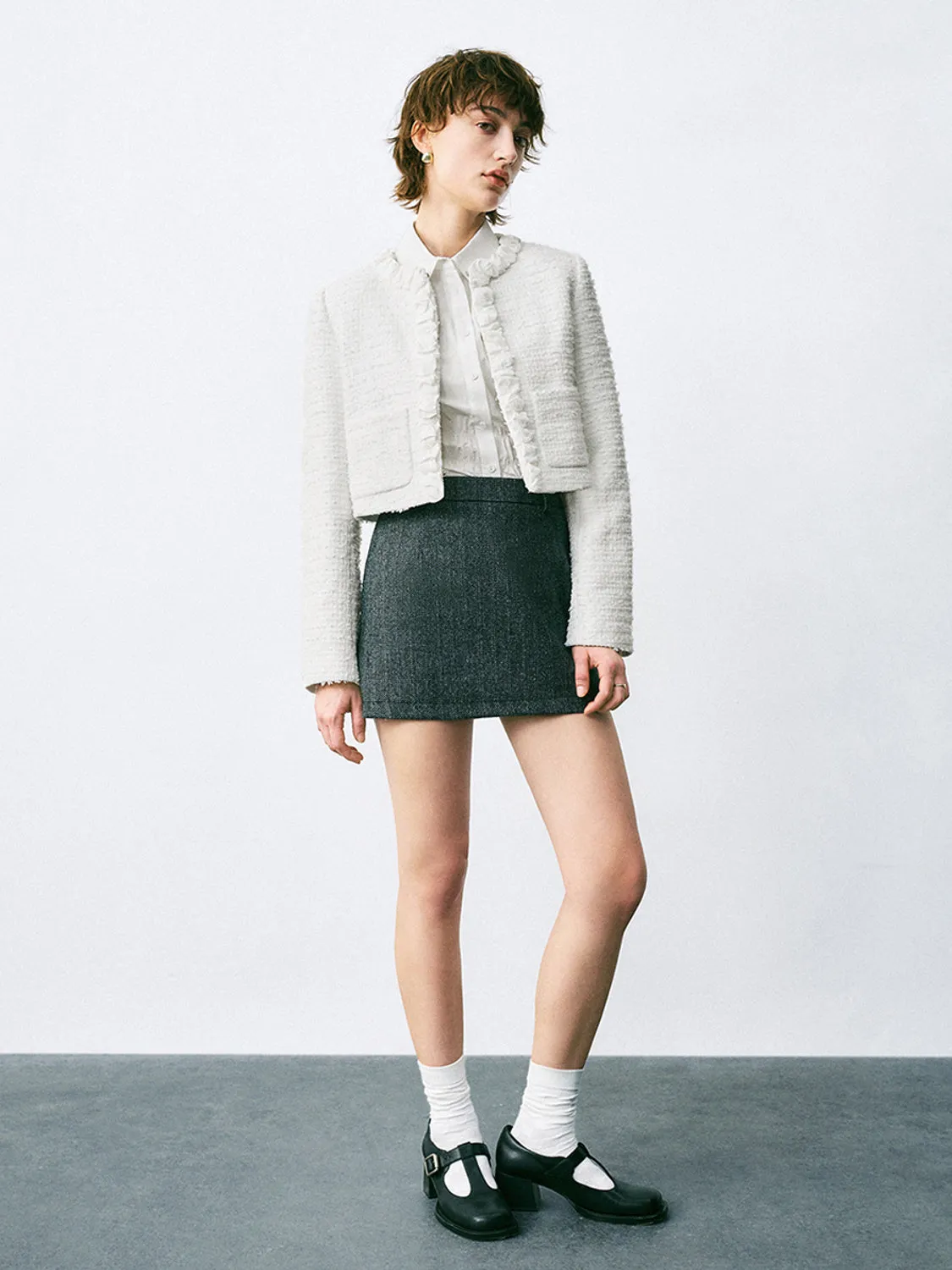 Ruffle Collar Outerwear Jackets