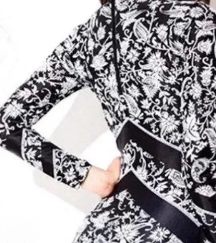 s-xxl UPF Rashguard AIR WAVES Swimsuit   black paisley one-piece hip arrows beach pool surf women modest feminine long-sleeve 2024 gift
