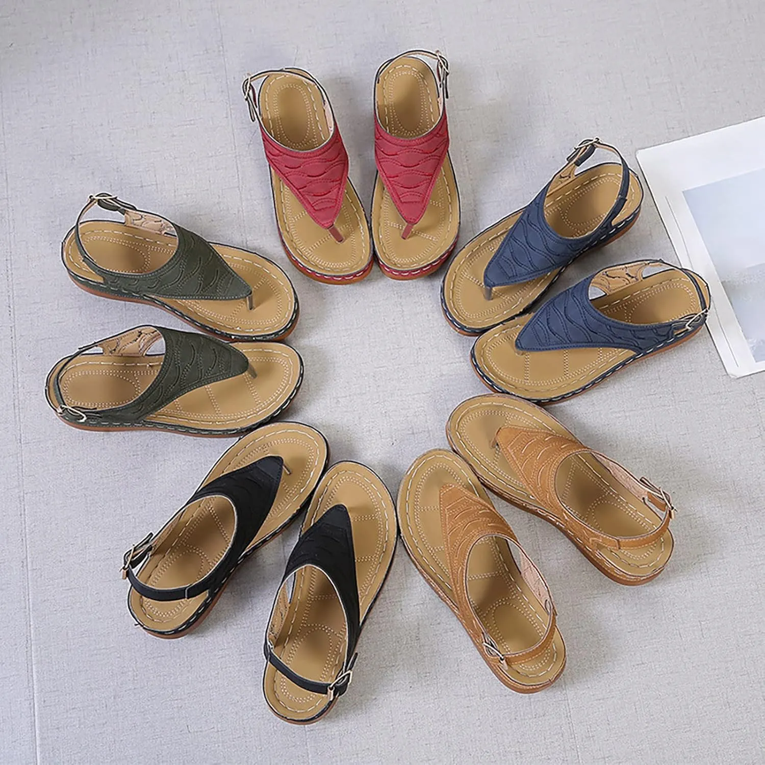 SBGMoSJ Orthopedic Flats for Women Dressy Orthopedic Walking Shoes for Men with Flat Feet Dressy Closed Toe Wedges for Women Evening Walking Shoes Women Black Strap Heels Closed Sandals for Women