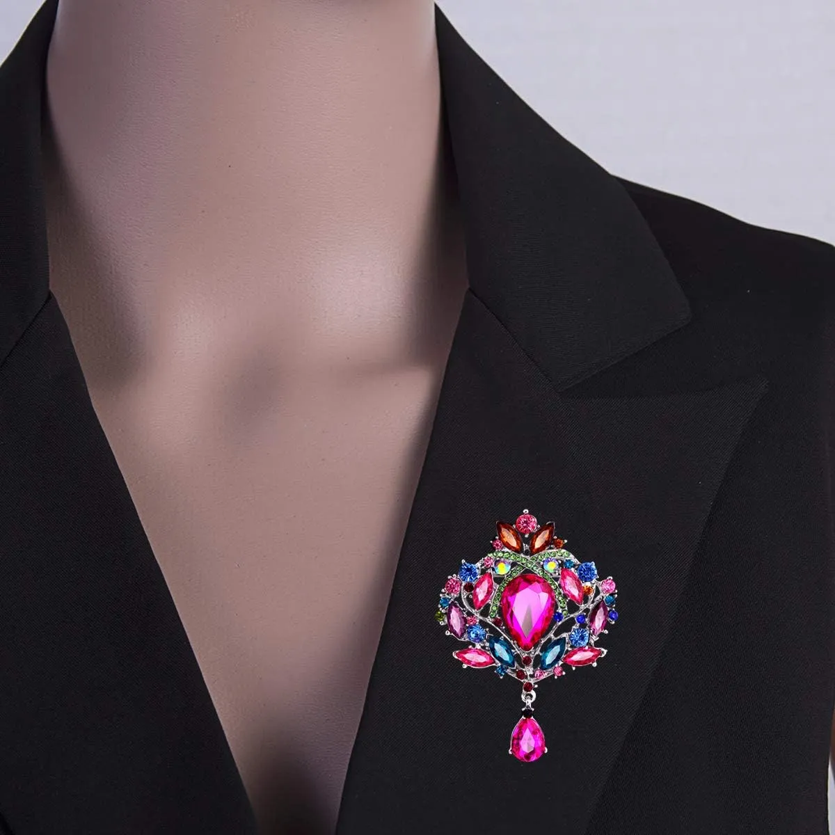 seven wolves Brooches Rhinestone Crystal Crown Brooches Pins for Women Dresses