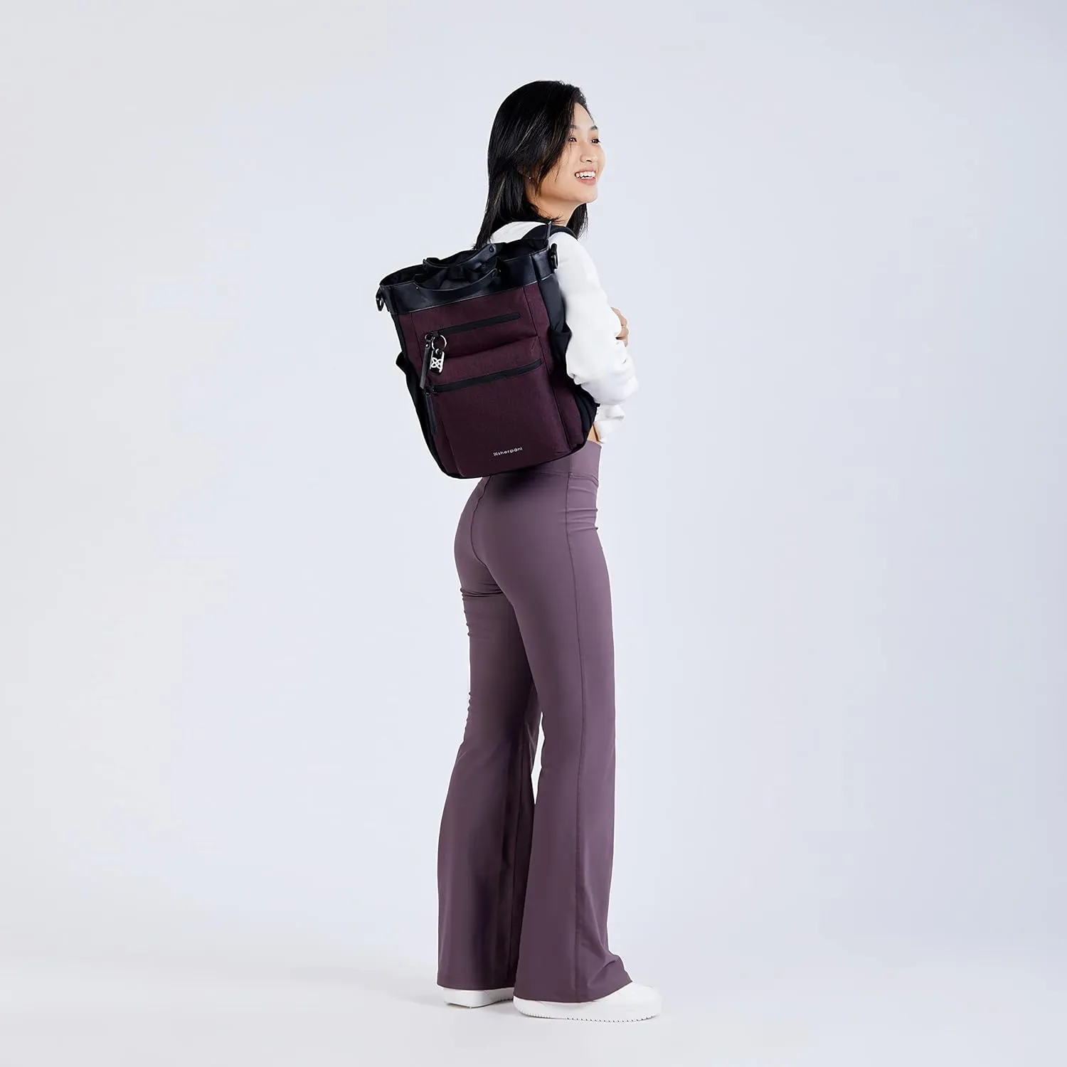 Sherpani Soleil, Anti Theft Convertible Backpack, 3 in 1 Tote Bag, Crossbody Bag, Cross Body Purse, 18L Travel Backpack, Travel Gifts for Women, RFID Protection, Fits 15 Laptop (Merlot)
