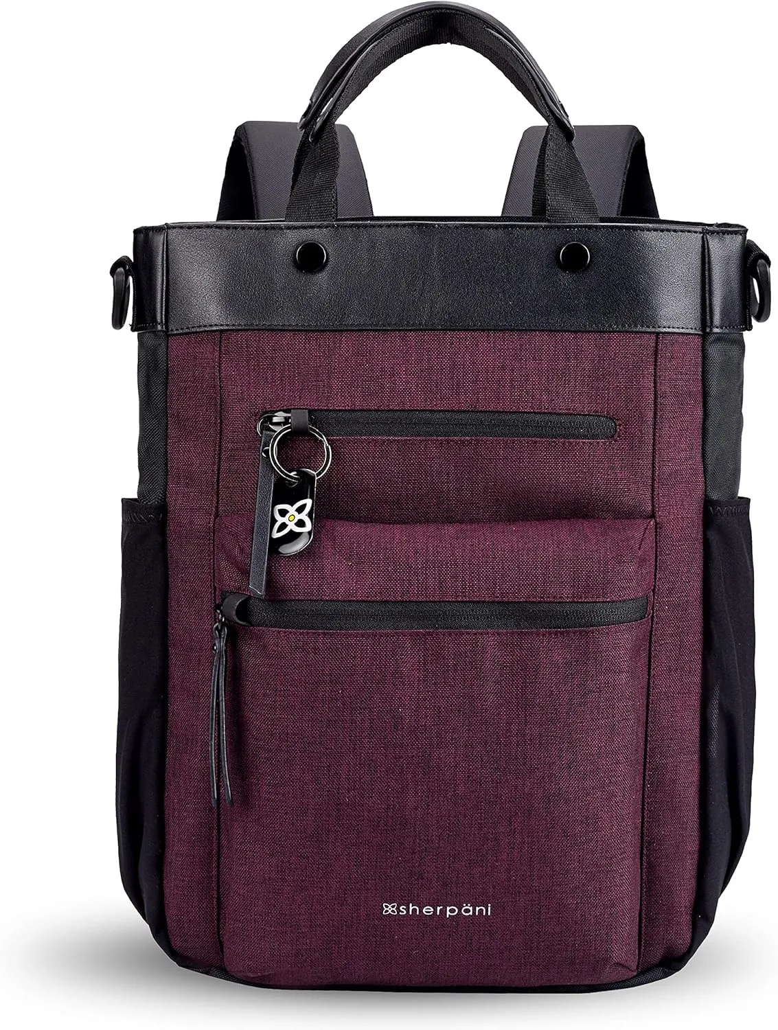 Sherpani Soleil, Anti Theft Convertible Backpack, 3 in 1 Tote Bag, Crossbody Bag, Cross Body Purse, 18L Travel Backpack, Travel Gifts for Women, RFID Protection, Fits 15 Laptop (Merlot)