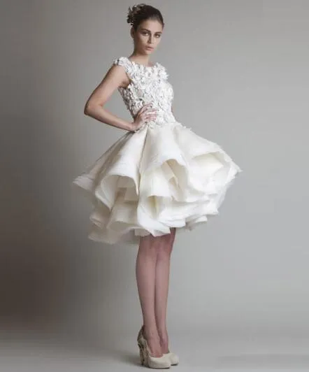 Short Tiered Ruffles Prom Dresses
