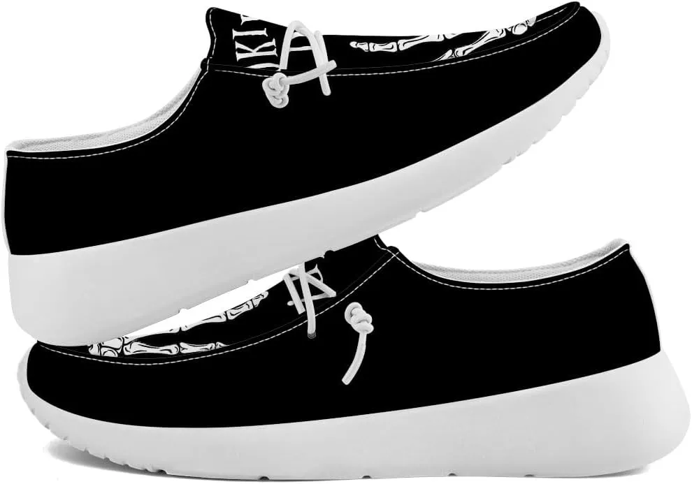 Skeleton Shoes for Women Men Black Loafers Skull Slip-on Shoes Gifts