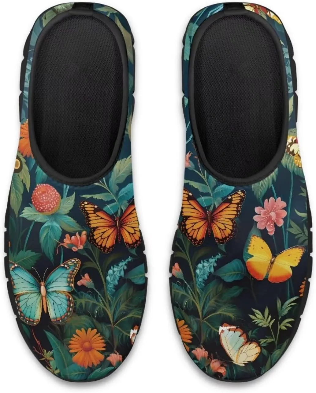 Slip On Tennis Shoes Women Casual Women's Flats Size 5.5-11.5 Black