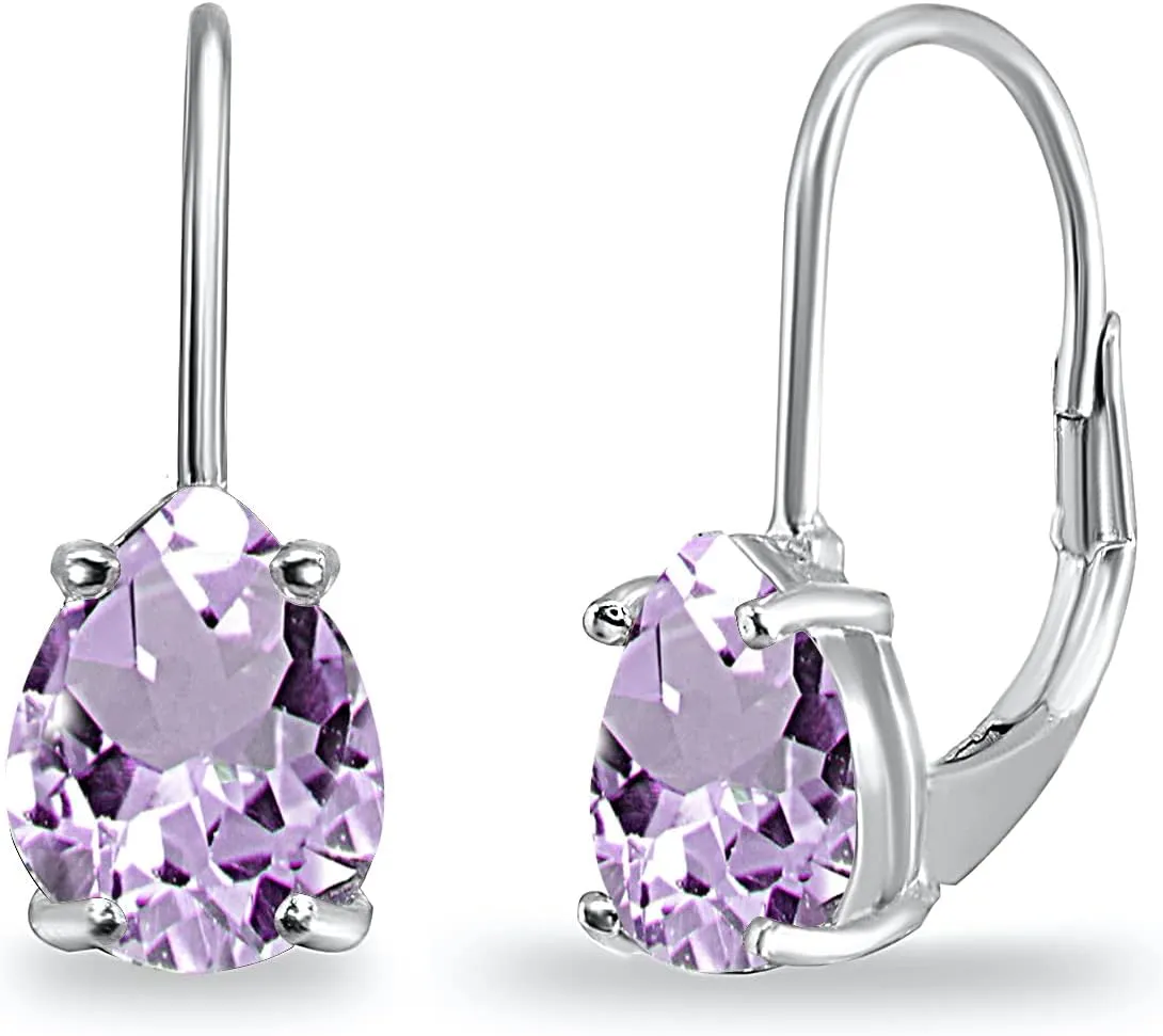 Sterling Silver Earrings for Women, Birthstone Earrings, Genuine-Synthetic Gemstone Earrings, Teardrop Earrings, Leverback Earrings, Huggie Earrings for Women, Dangle Earrings, Drop Earrings for Women