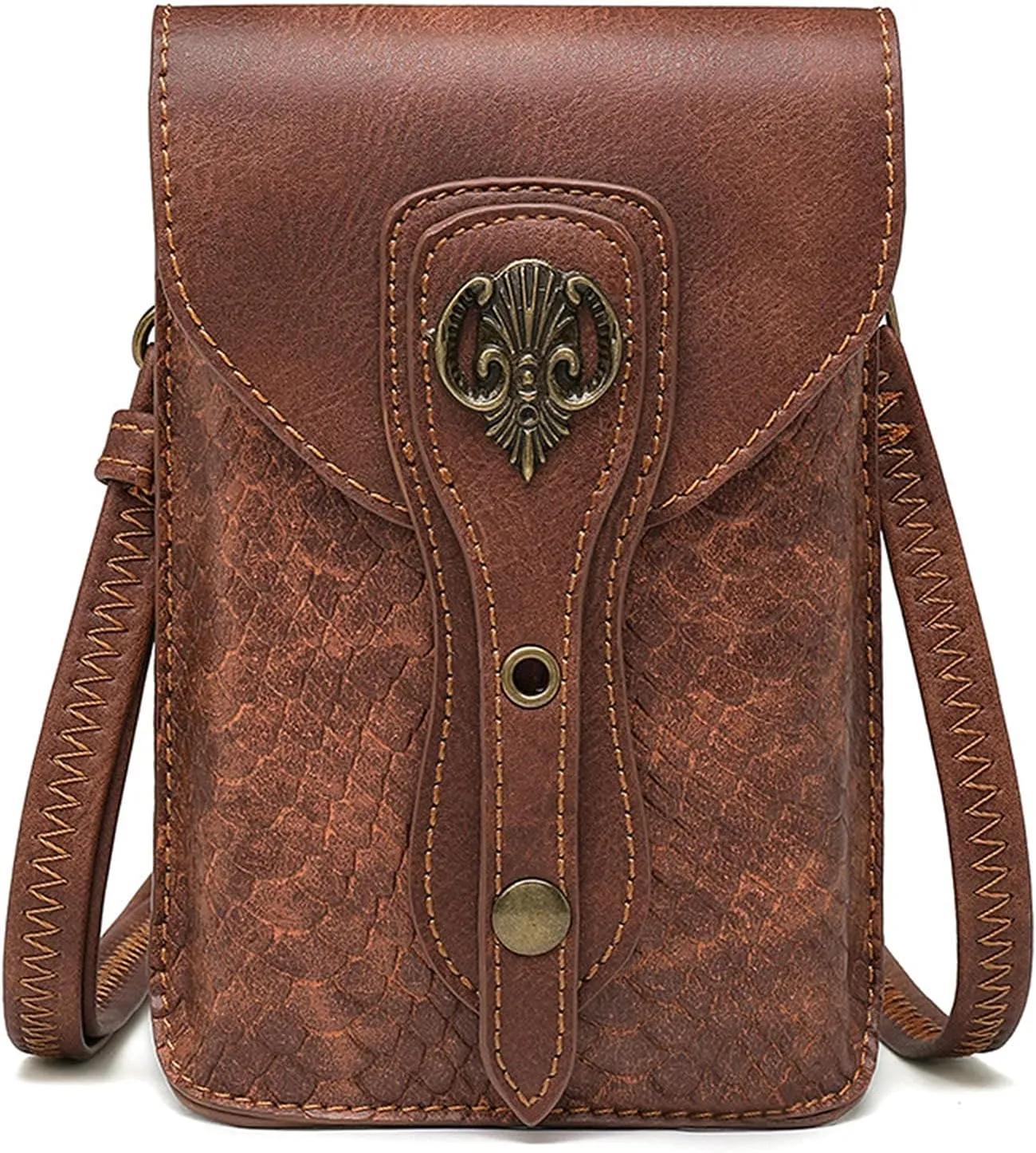 SUMGOGO Steampunk Small Crossbody Bag Shoulder Purse Pocuh Cellphone Wallet Satchel with Belt Loop