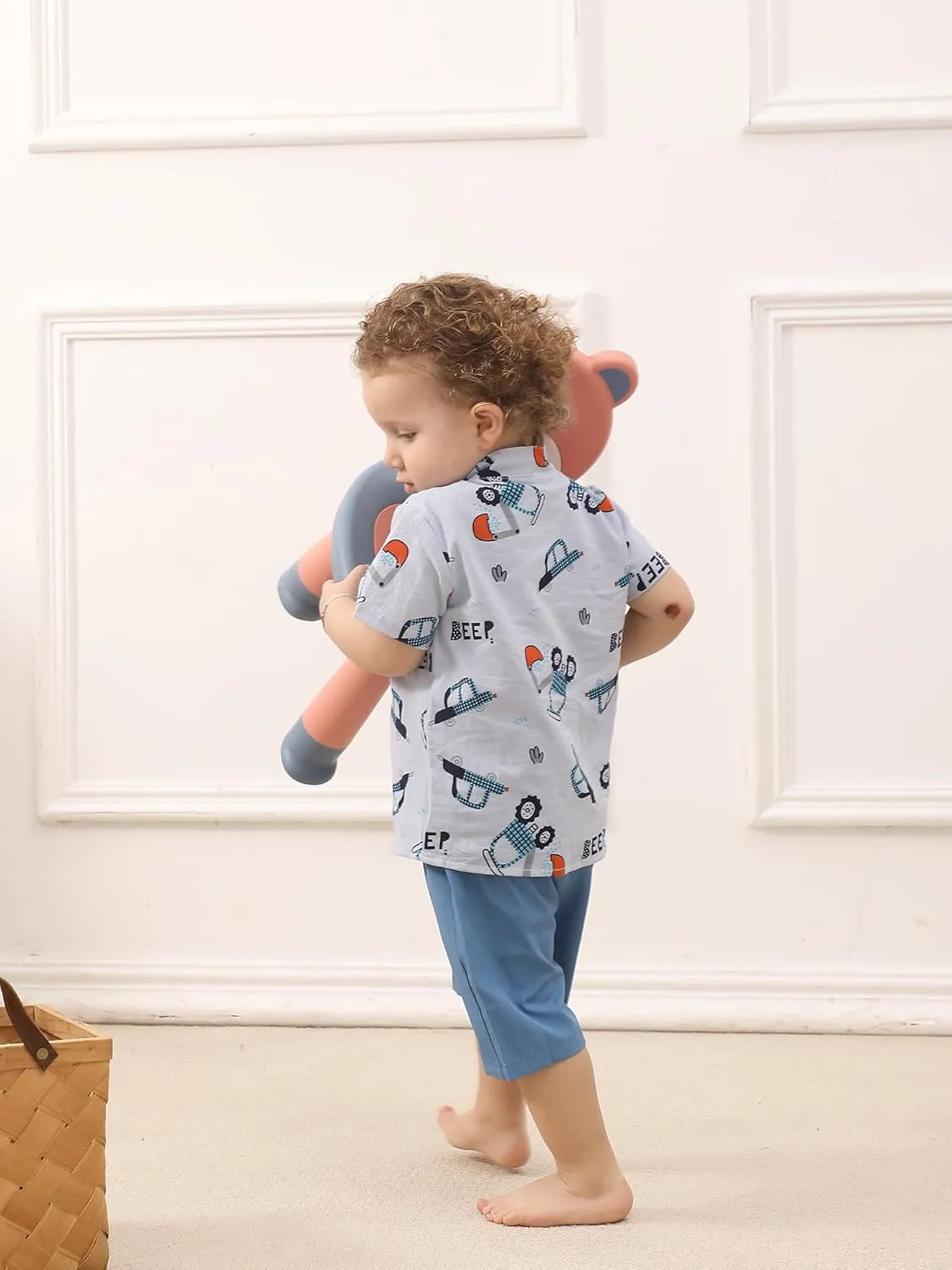 SUREPOCH Baby Boy Clothes Toddler Summer Outfits Short-sleeved Shirt Elastic Pants Two-piece Set Cute Baby Boy Outfits