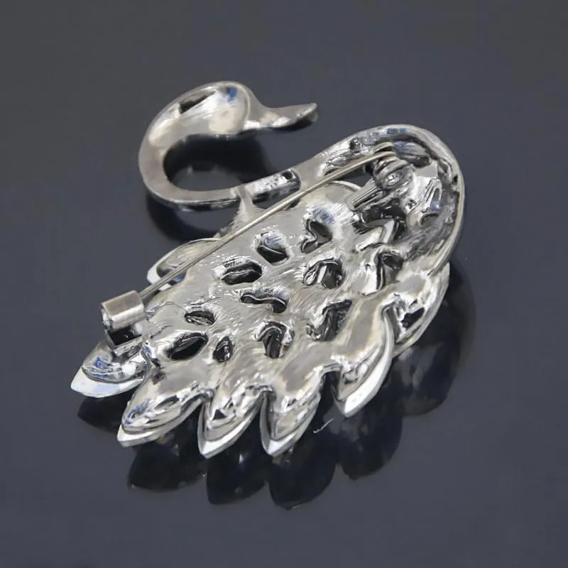 Swan Brooch, Crystal Brooch,Women Ladies Gold Plated Elegant Swan Brooch,Crystal Diamond Metal Brooch for Women Decoration