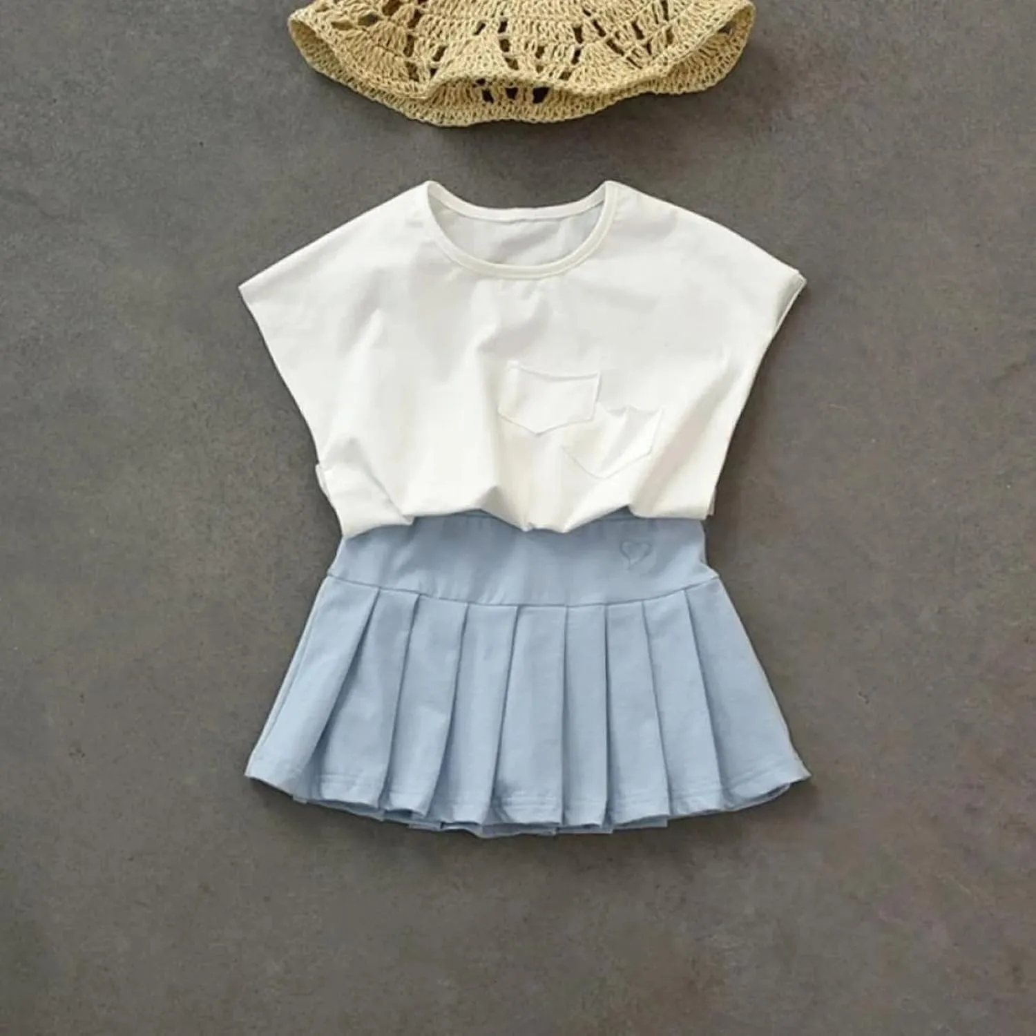 Toddler Baby Girls Skirts Summer Elastic Flared Plain Pleated Girls Kids Casual Stretch Waist Skater Skirt