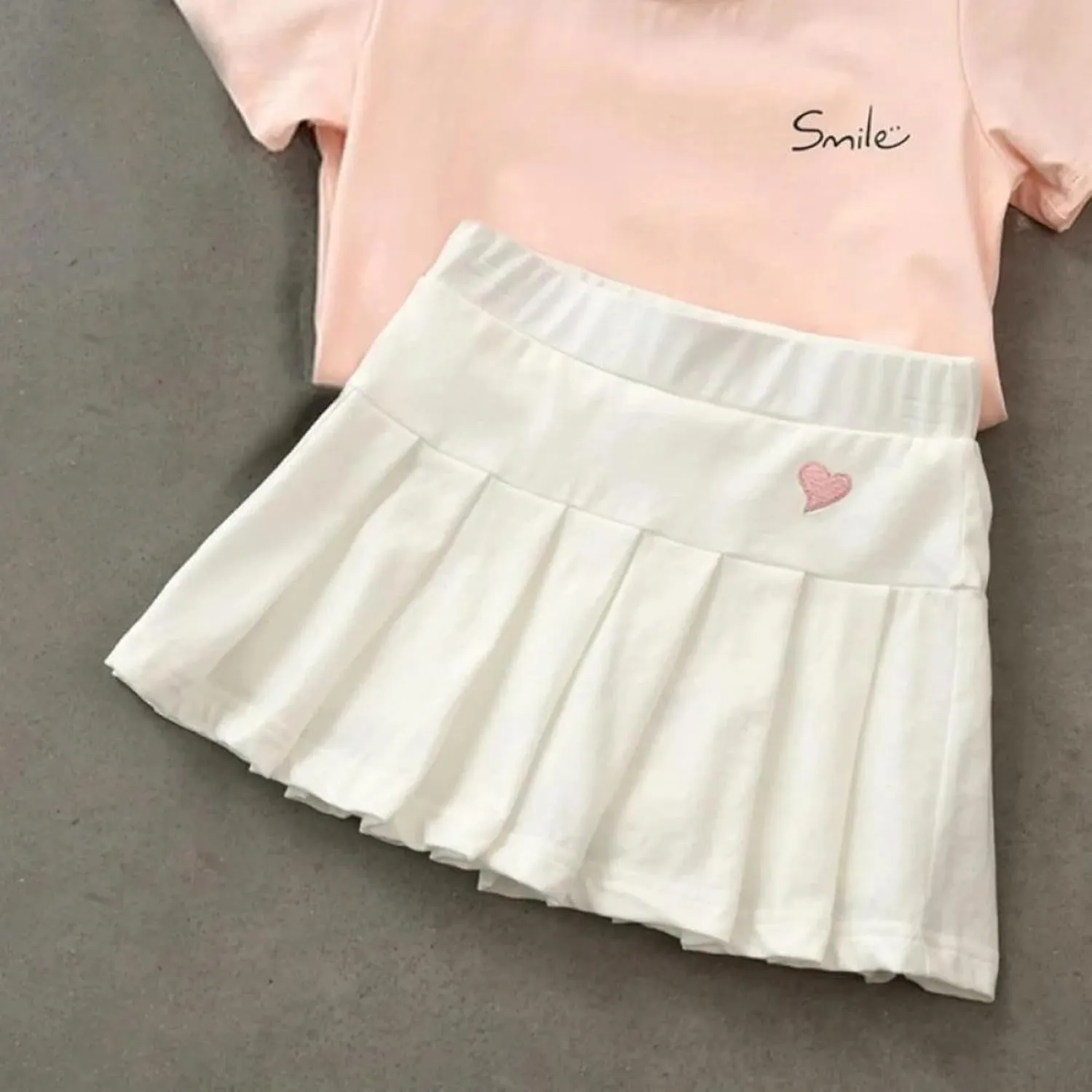 Toddler Baby Girls Skirts Summer Elastic Flared Plain Pleated Girls Kids Casual Stretch Waist Skater Skirt