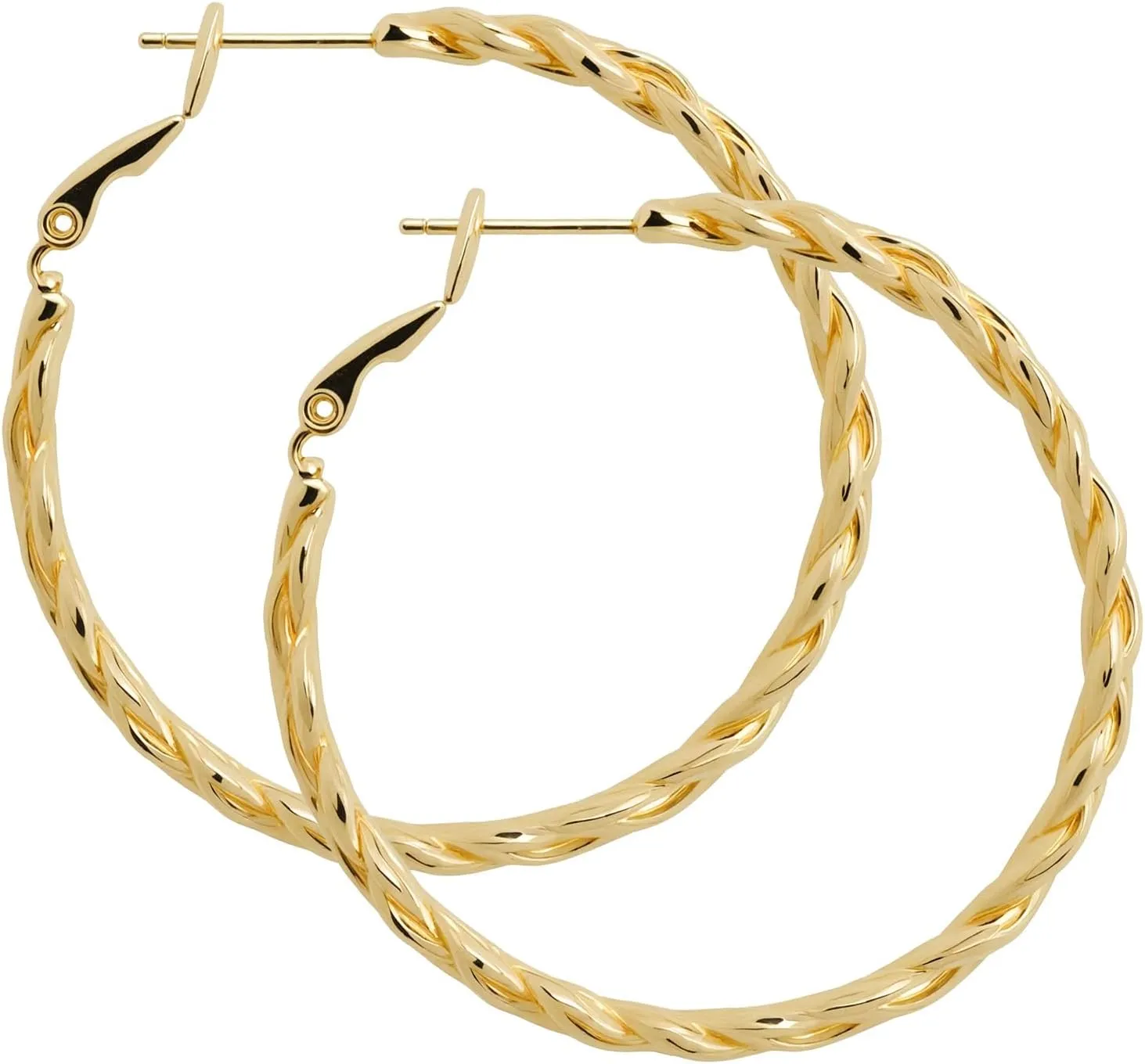 ToHeart 14k Gold Hoop Earrings for Womens Hoop Earrings Gold Plated