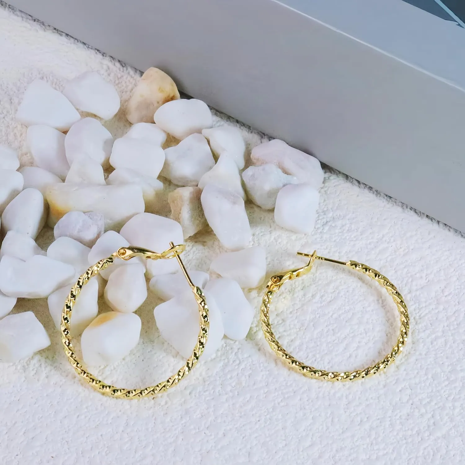 ToHeart 14k Gold Hoop Earrings for Womens Hoop Earrings Gold Plated