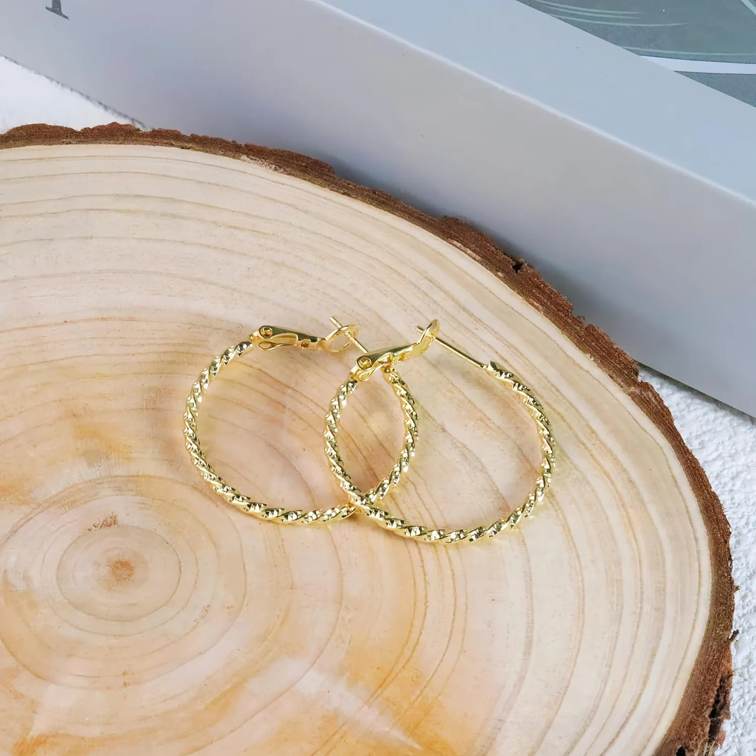 ToHeart 14k Gold Hoop Earrings for Womens Hoop Earrings Gold Plated