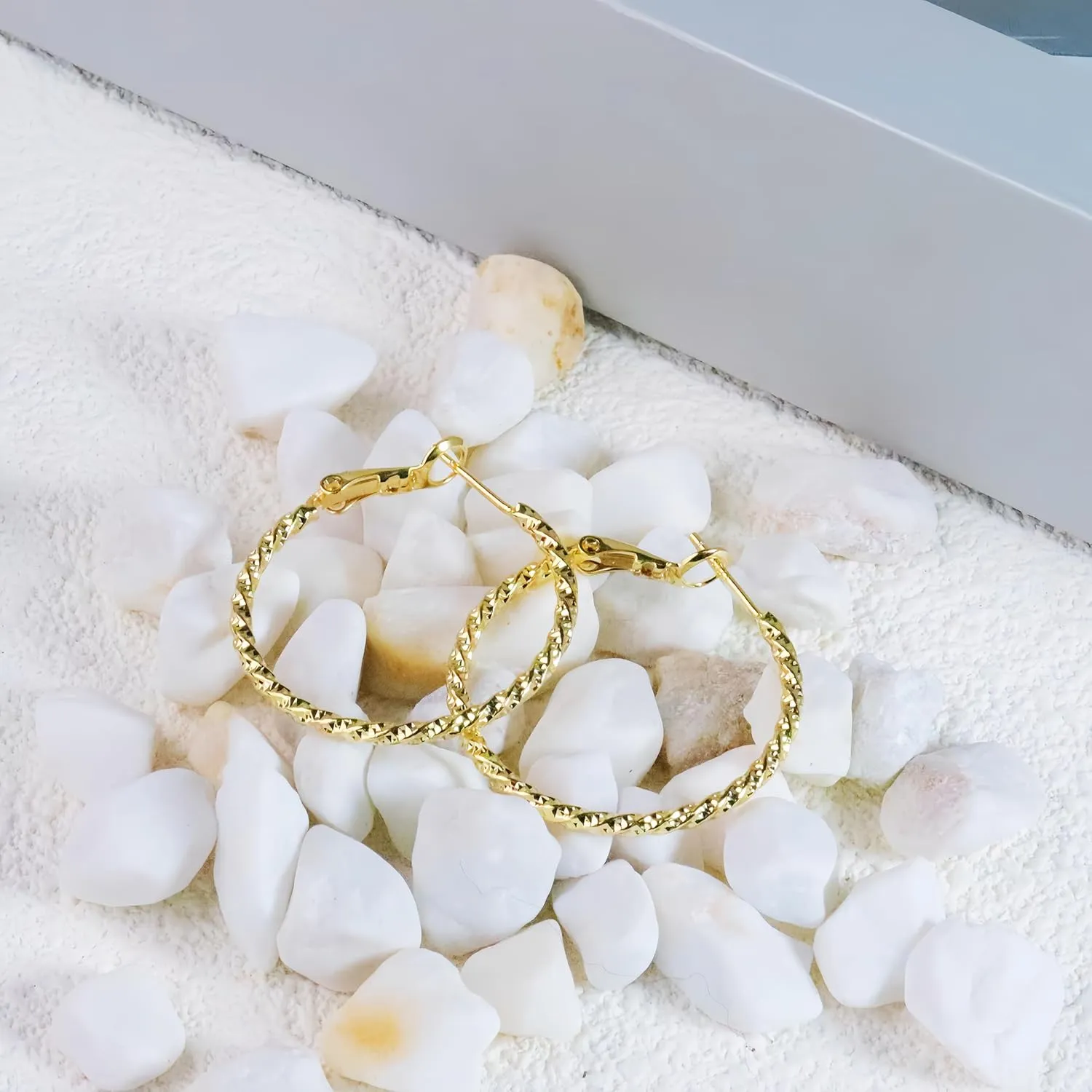 ToHeart 14k Gold Hoop Earrings for Womens Hoop Earrings Gold Plated