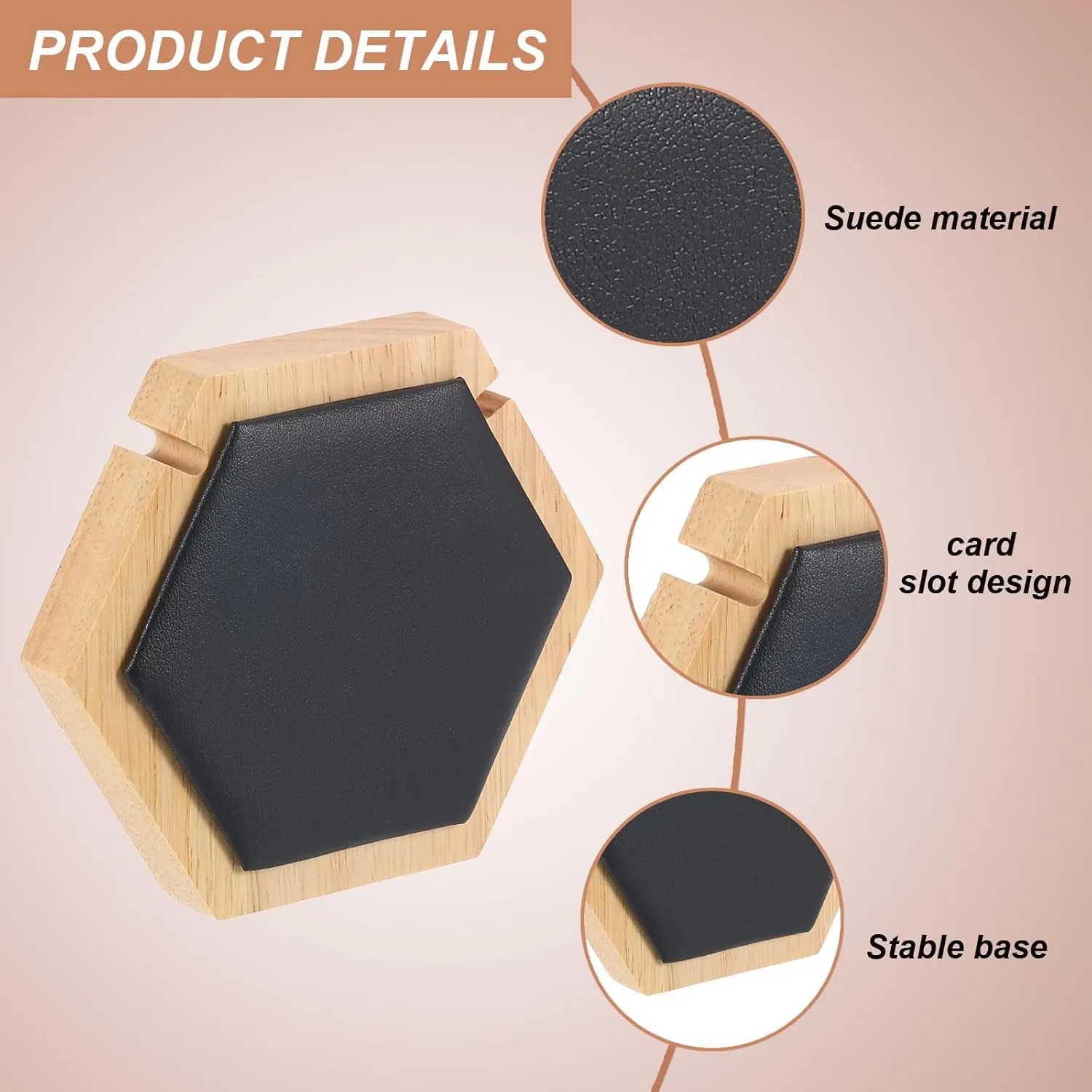 uxcell Hexagon Bracelet Display Stands Jewelry Organizer Holder for Earring Cards, Necklaces, Keychains, Black