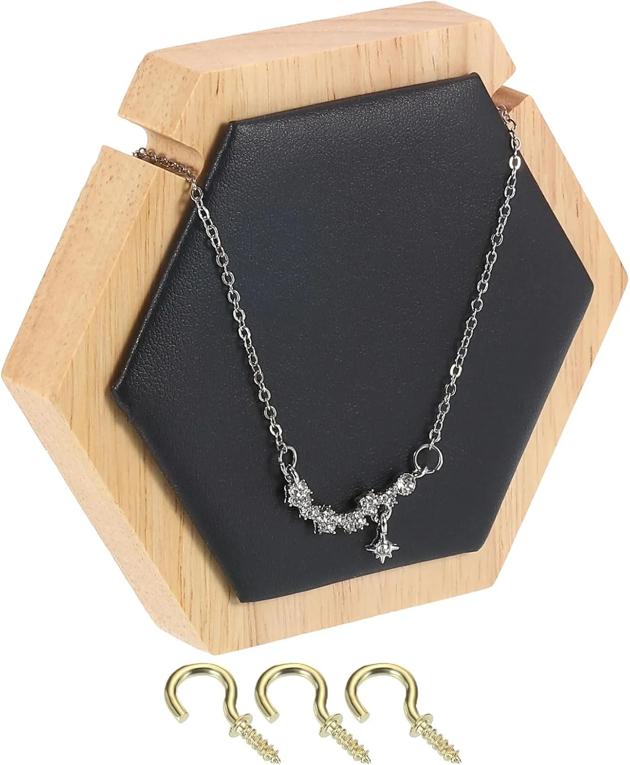 uxcell Hexagon Bracelet Display Stands Jewelry Organizer Holder for Earring Cards, Necklaces, Keychains, Black