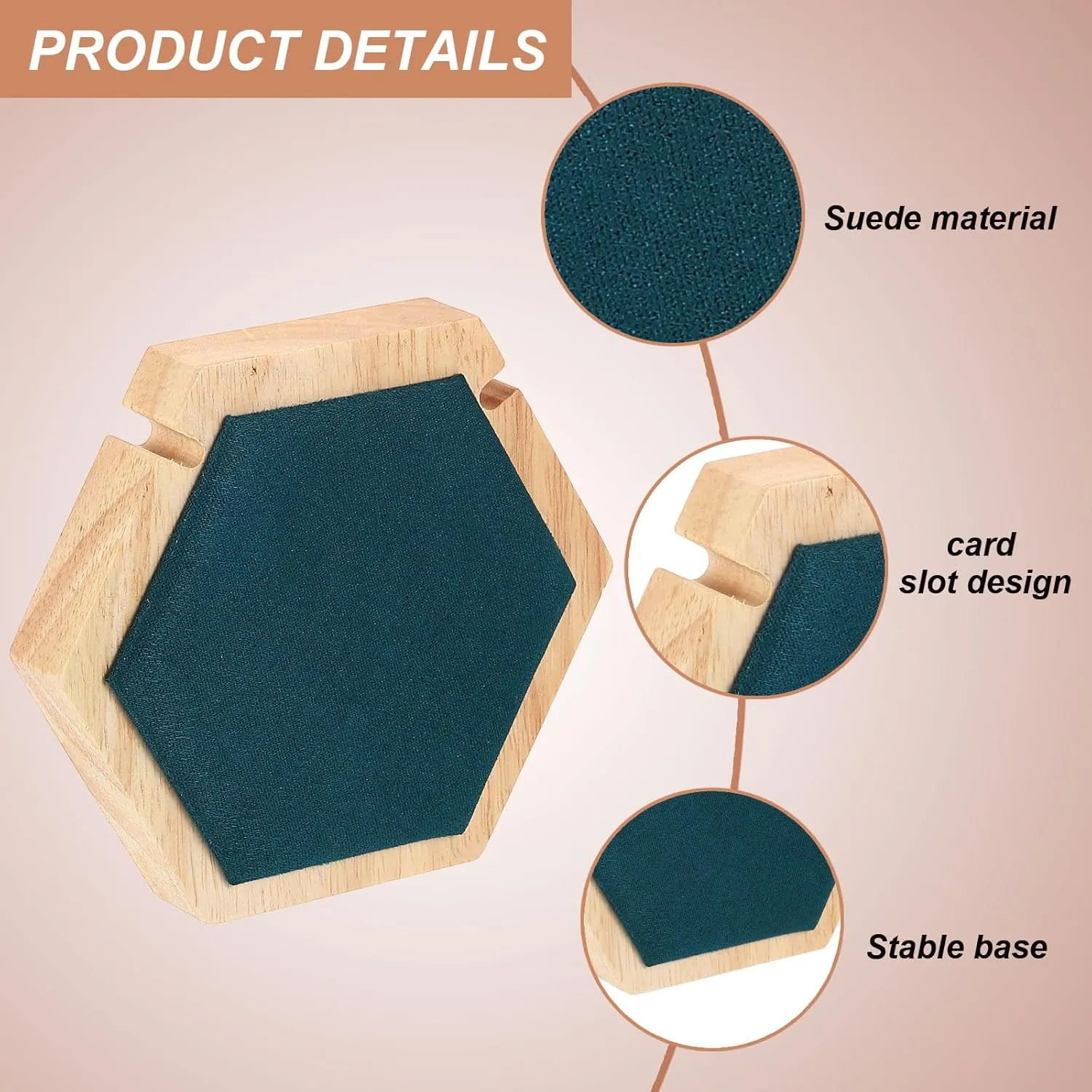 uxcell Hexagon Bracelet Display Stands Jewelry Organizer Holder for Earring Cards, Necklaces, Keychains, Green