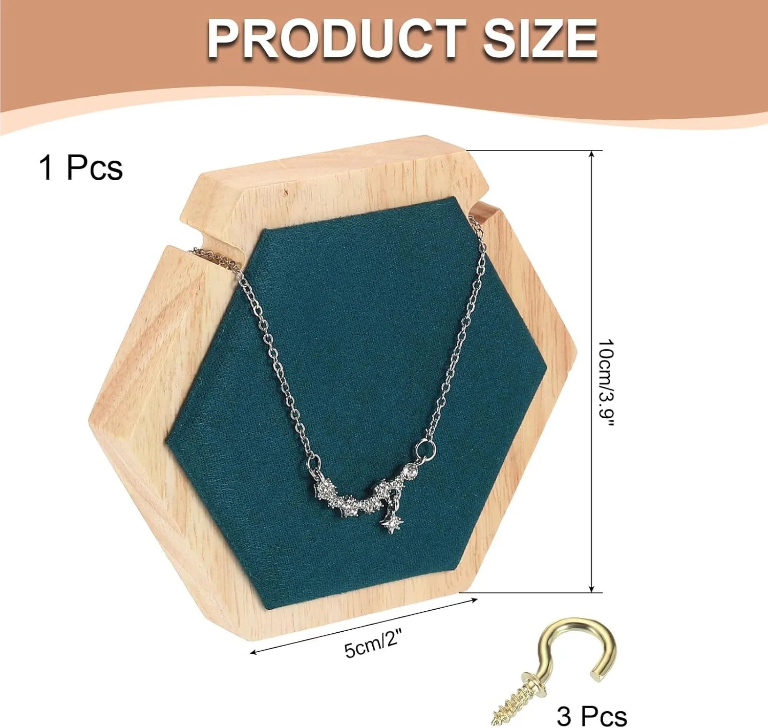 uxcell Hexagon Bracelet Display Stands Jewelry Organizer Holder for Earring Cards, Necklaces, Keychains, Green