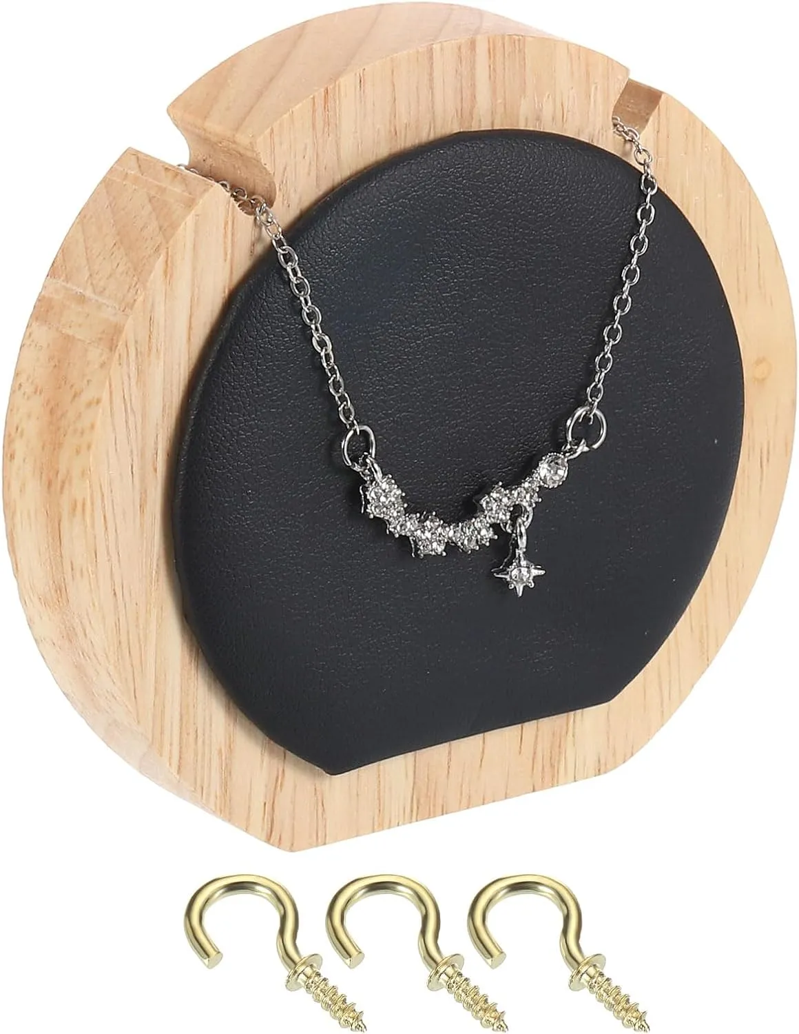 uxcell Round Bracelet Display Stands Jewelry Organizer Holder for Earring Cards, Necklaces, Keychains, Black