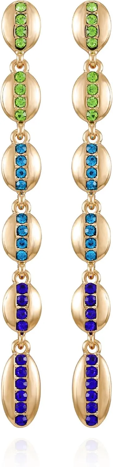 Vince Camuto Goldtone Blue Sapphire Glass Stone Drop Dangle Earrings