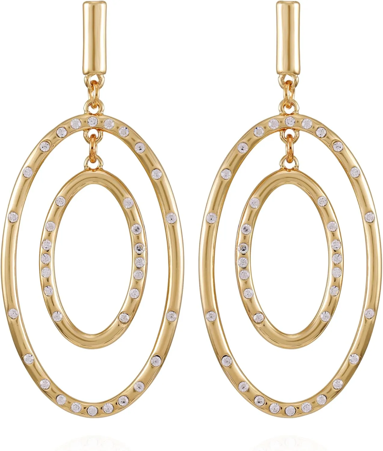 Vince Camuto Goldtone Hoop Linear Drop dangle Earrings