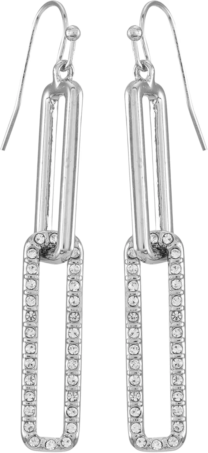 Vince Camuto Silvertone Link Drop Dangle Earrings