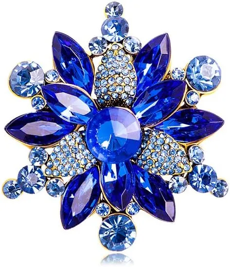 Vintage Crystal Rhinestone Flower-shaped Brooch Pin Accessories