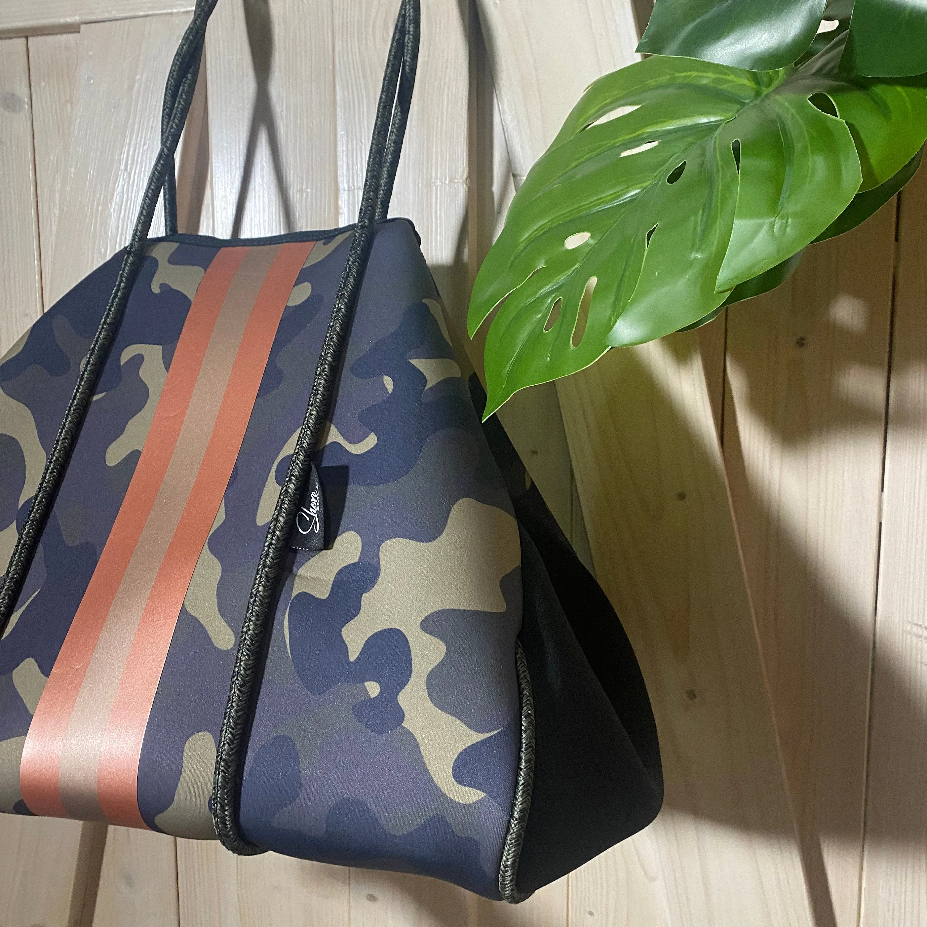 Waterproof Tote CAMO LUXE ROSE 2.0 Bag metallic rose-gold beach baby bridal birthday gift present ShoreAndSkyline back to school purse
