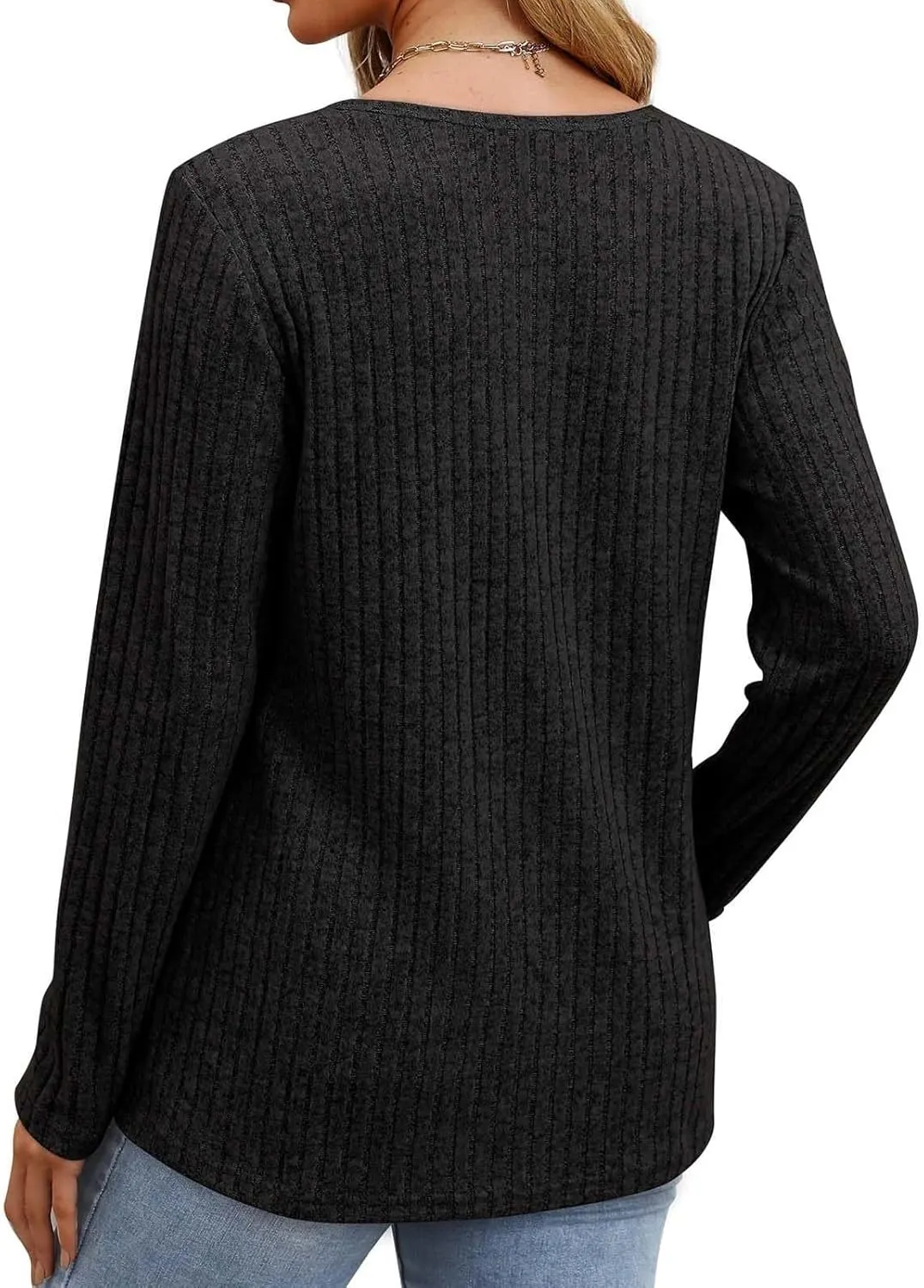 Women Casual Knit Sweaters Long Sleeve Shirts for Women Tunic Tops Dressy Pullovers Fashion Basic Lightweight Blouses