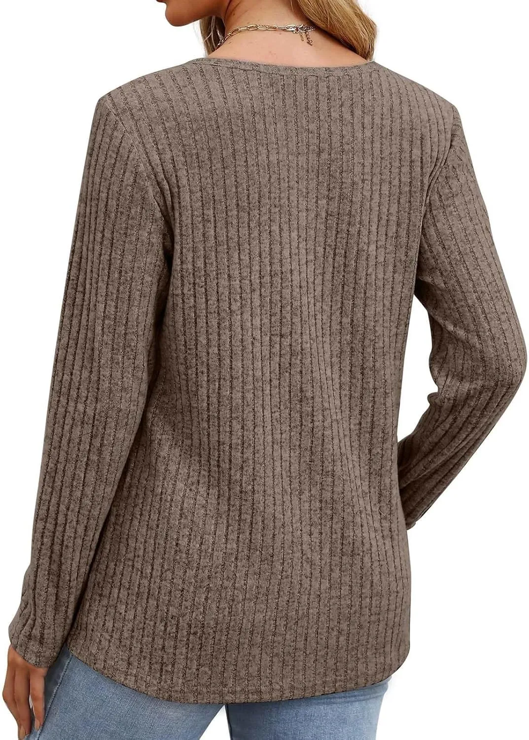 Women Casual Knit Sweaters Long Sleeve Shirts for Women Tunic Tops Dressy Pullovers Fashion Basic Lightweight Blouses