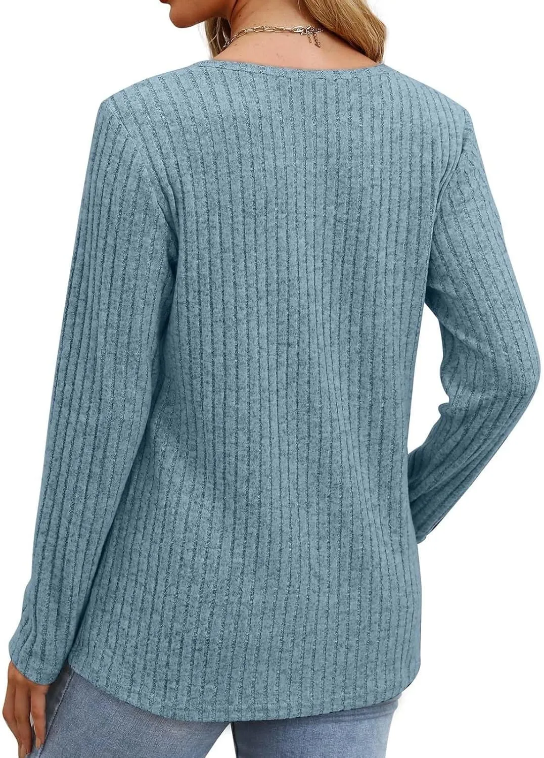 Women Casual Knit Sweaters Long Sleeve Shirts for Women Tunic Tops Dressy Pullovers Fashion Basic Lightweight Blouses
