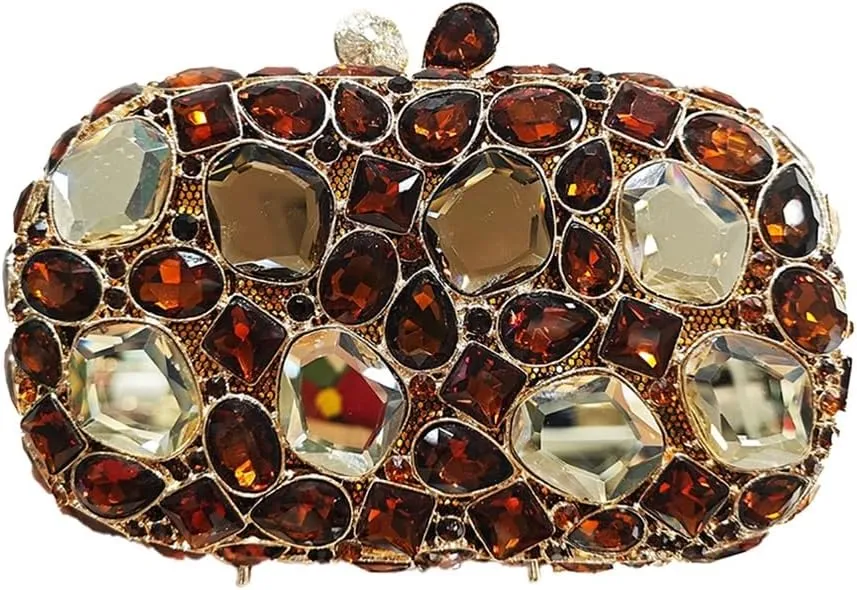 Women Pillow Crystal Evening Bag Glitter Gemstone Clutch Purse Sparkly Handbag for Wedding Celebration Gathering