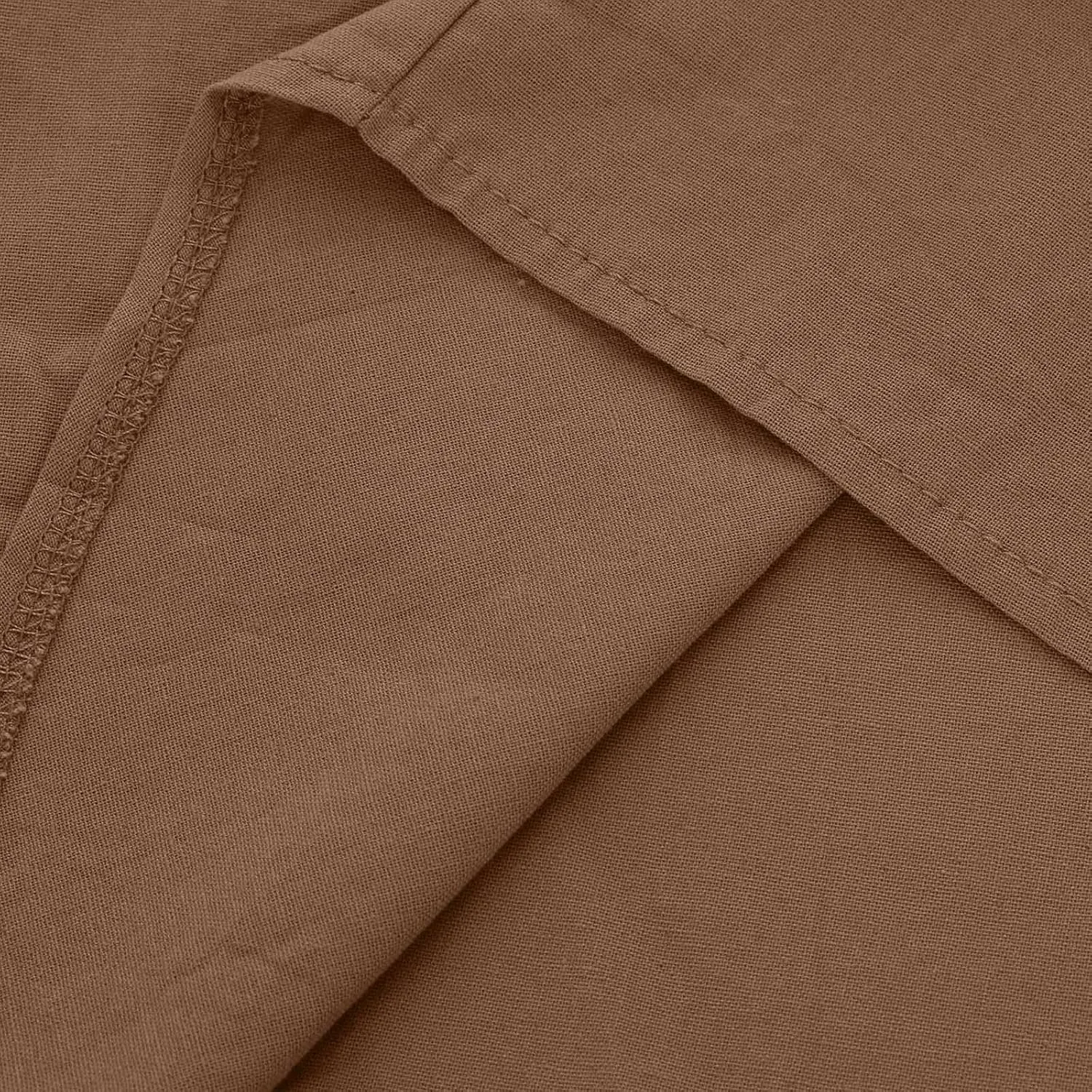 Women Spring Cotton Linen Long Sleeve Two Piece Sets Casual Button Down Shirts Loose Wide Leg Pant Loungewear Outfits