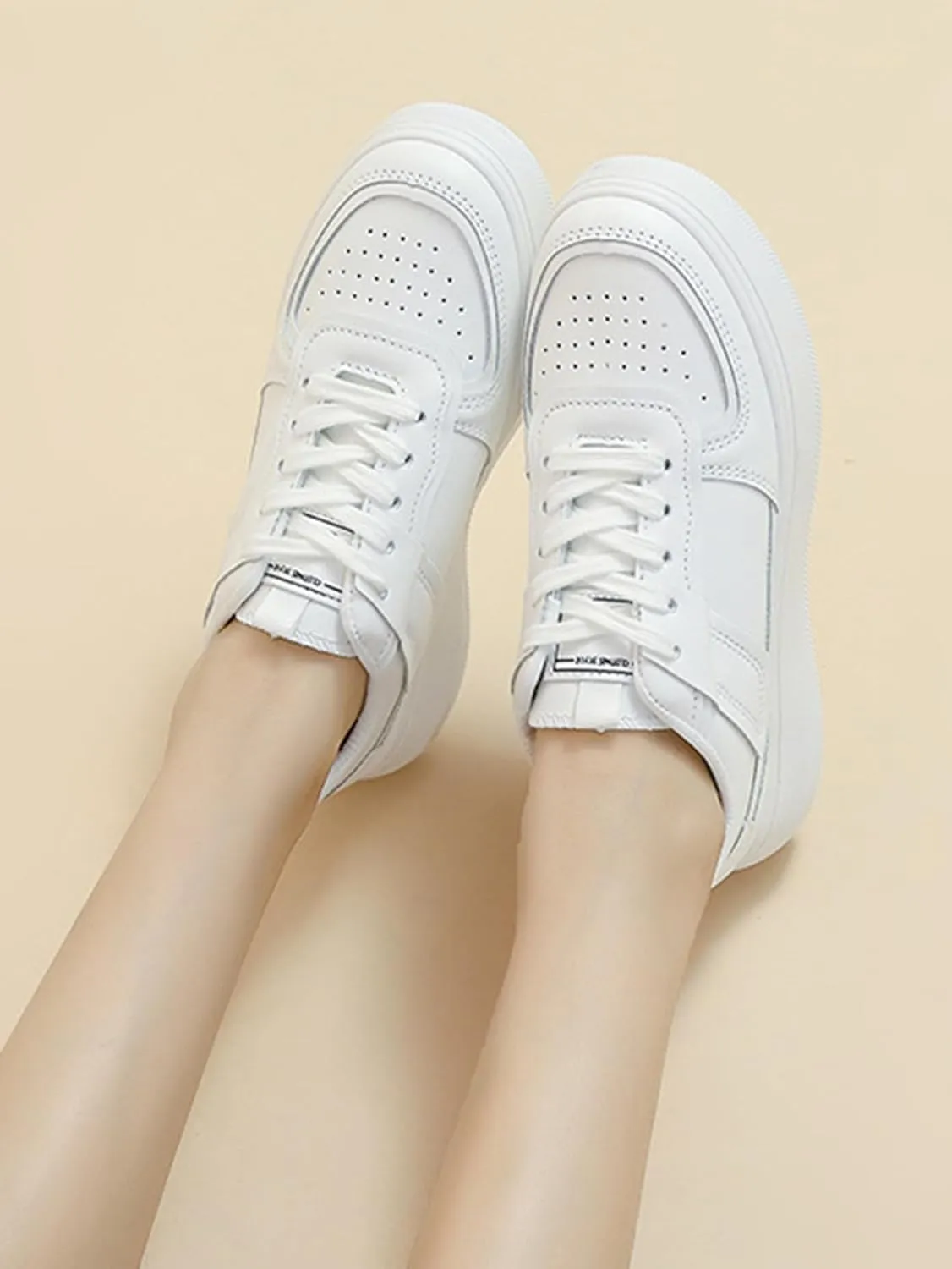 Women's Colorblock Lace Up Front Skater Round Toe Shoes Casual Sneakers