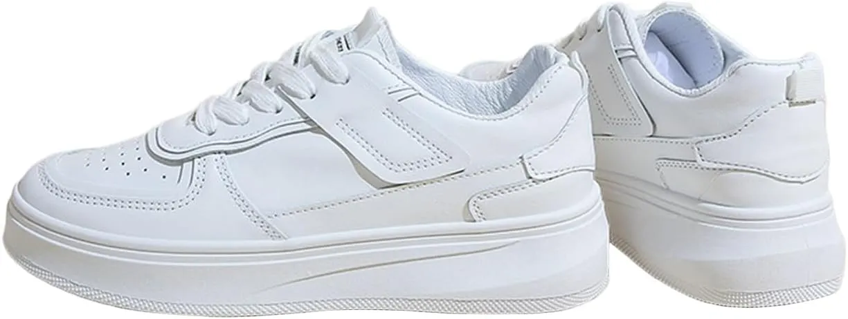 Women's Colorblock Lace Up Front Skater Round Toe Shoes Casual Sneakers