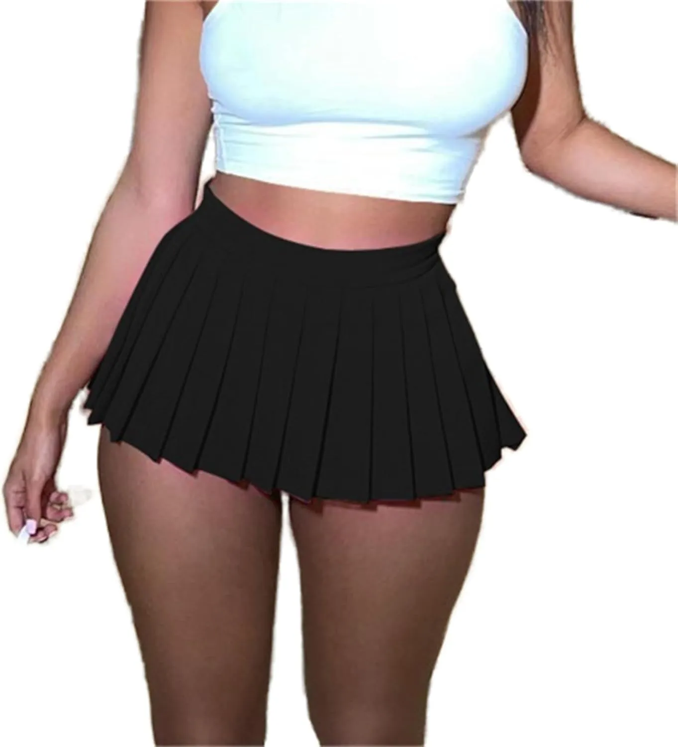 Womens Mini Pleated Skirt Y2k Skater Skirt Girl Sexy A-Line Club School Skirt Skater A-line Pleated Mini Skirt