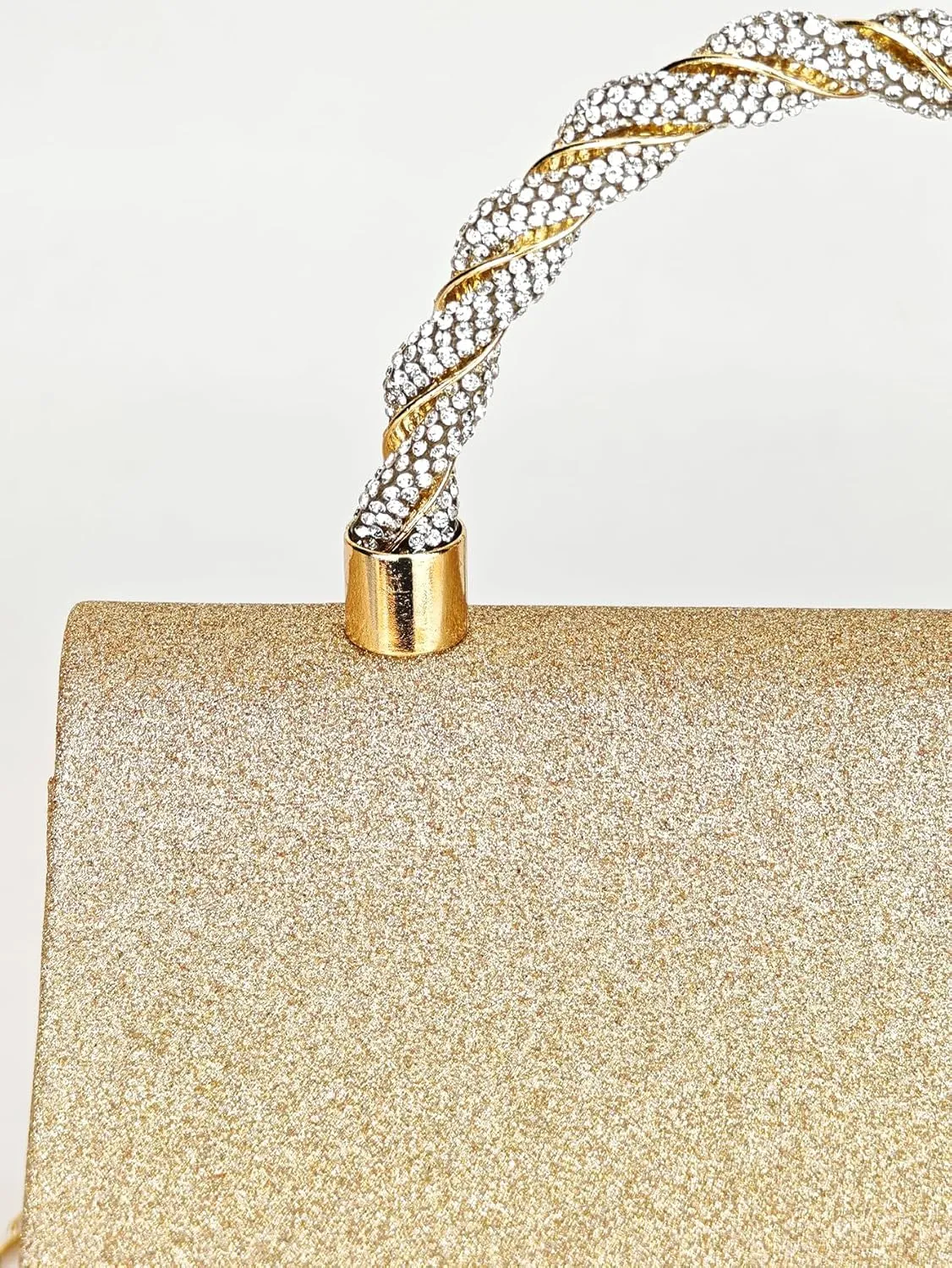 Women's Rhinestone Evening Bag Glitter Clutch Purses Crystal Pearl Party Handbags with Chain