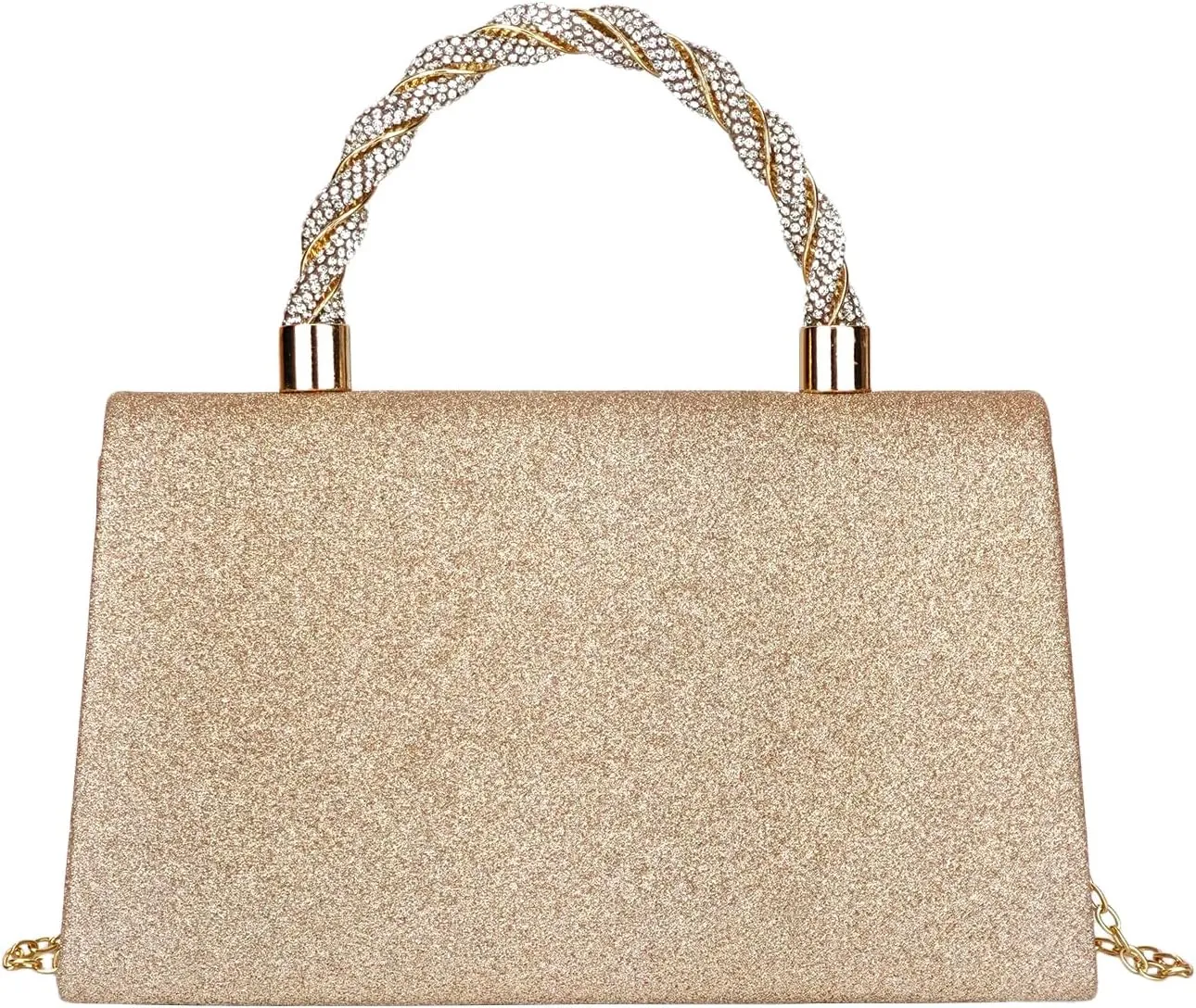Women's Rhinestone Evening Bag Glitter Clutch Purses Crystal Pearl Party Handbags with Chain